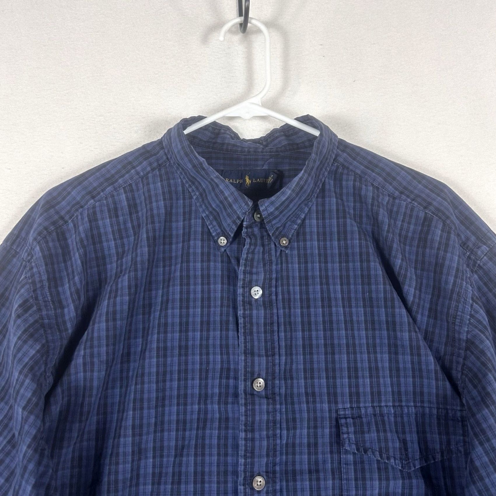 Ralph Lauren Ralph Lauren Button-Up Shirt Mens 2XB Big Blue Plaid Long Sleeve Casual Preppy Cotton Button-Down Size US XXL / EU 58 / 5 - 2 Thumbnail