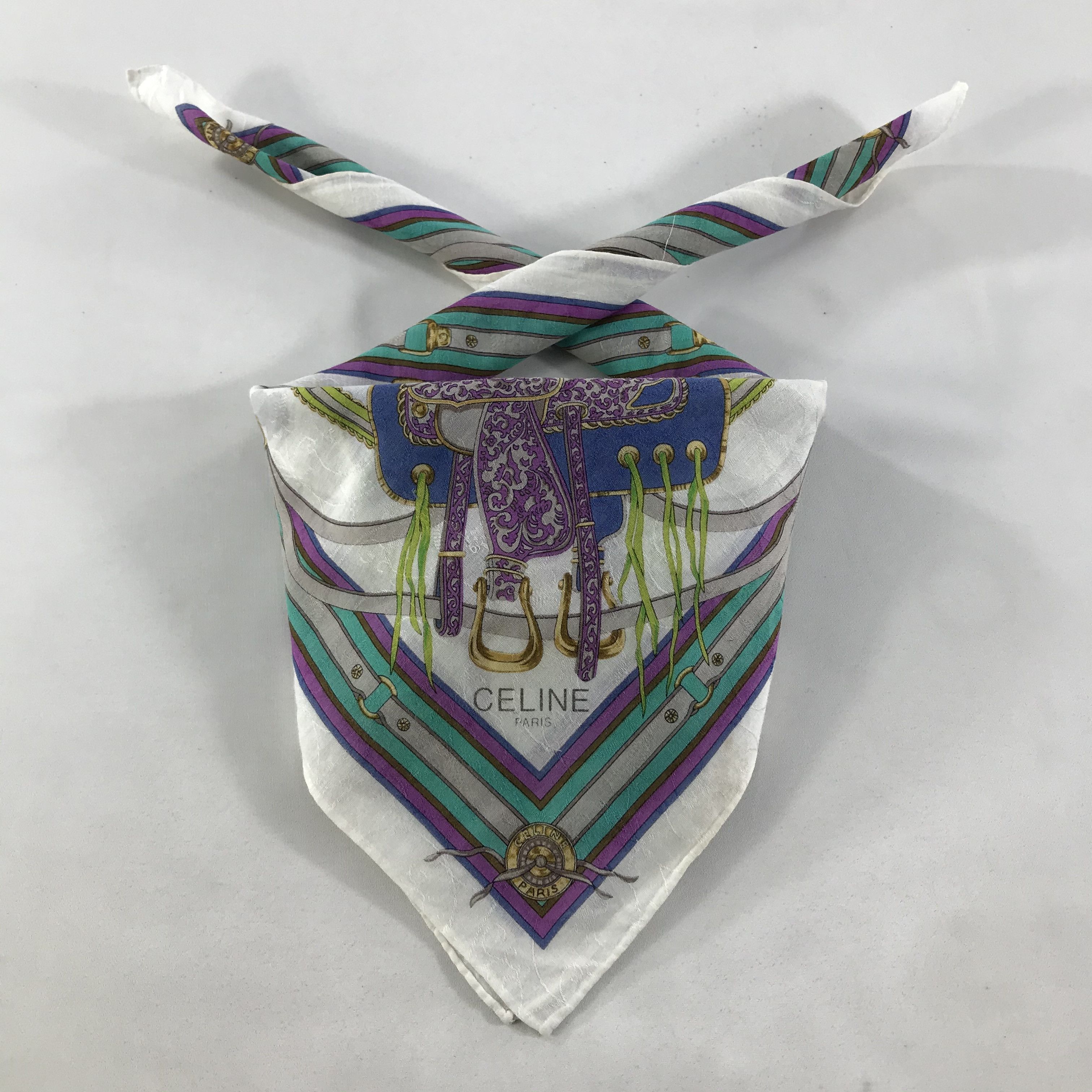 Celine × Vintage Celine Bandana / Handkerchief / Neckerchief - S1874 Size ONE SIZE - 6 Thumbnail