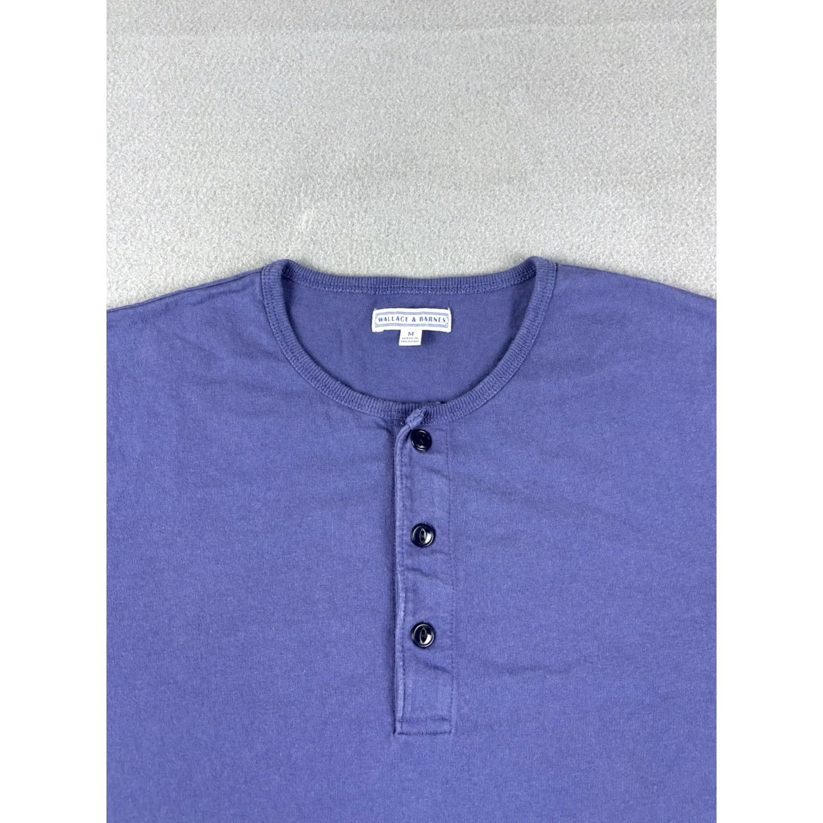 Wallace & Barnes Wallace & Barnes Shirt Men’s Medium Blue Short Sleeve Henley Button Up Shirt Size US M / EU 48-50 / 2 - 2 Thumbnail