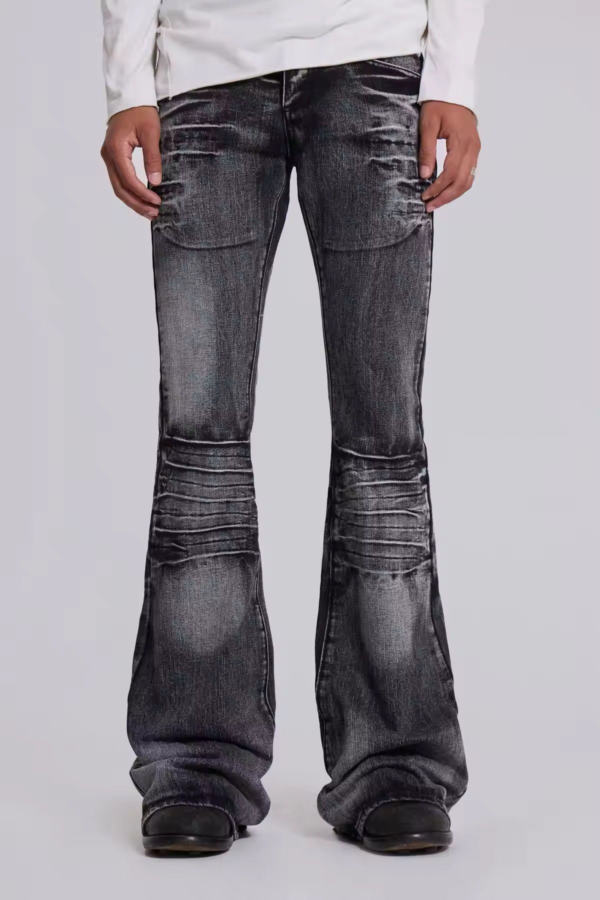 Y2K Mid Black Flared Bootcut Jean Unisex