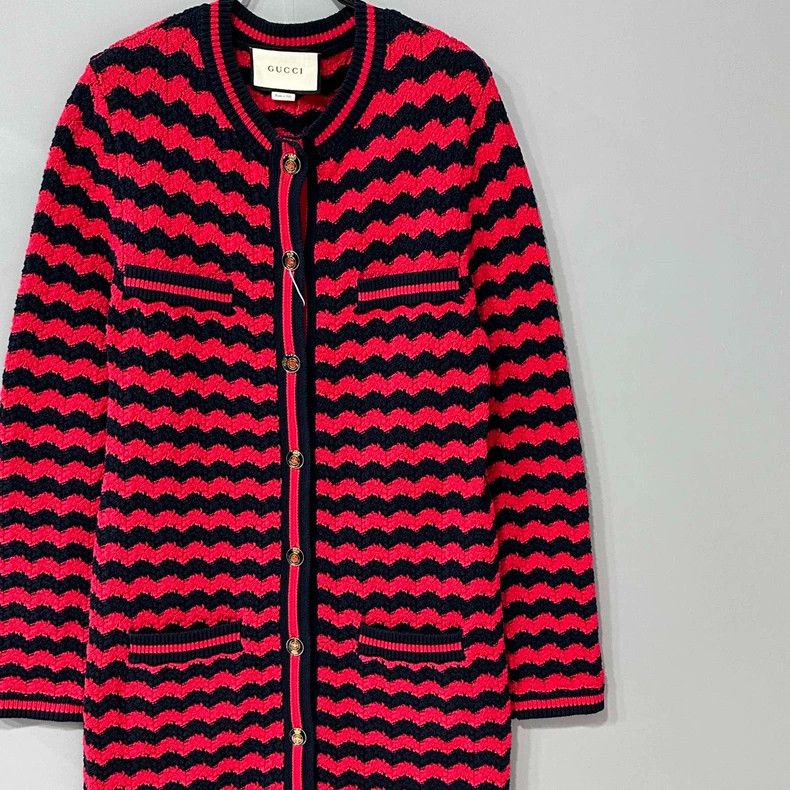 Gucci Gucci Red knitted long cardigan jacket Size XS / US 0-2 / IT 36-38 - 2 Thumbnail