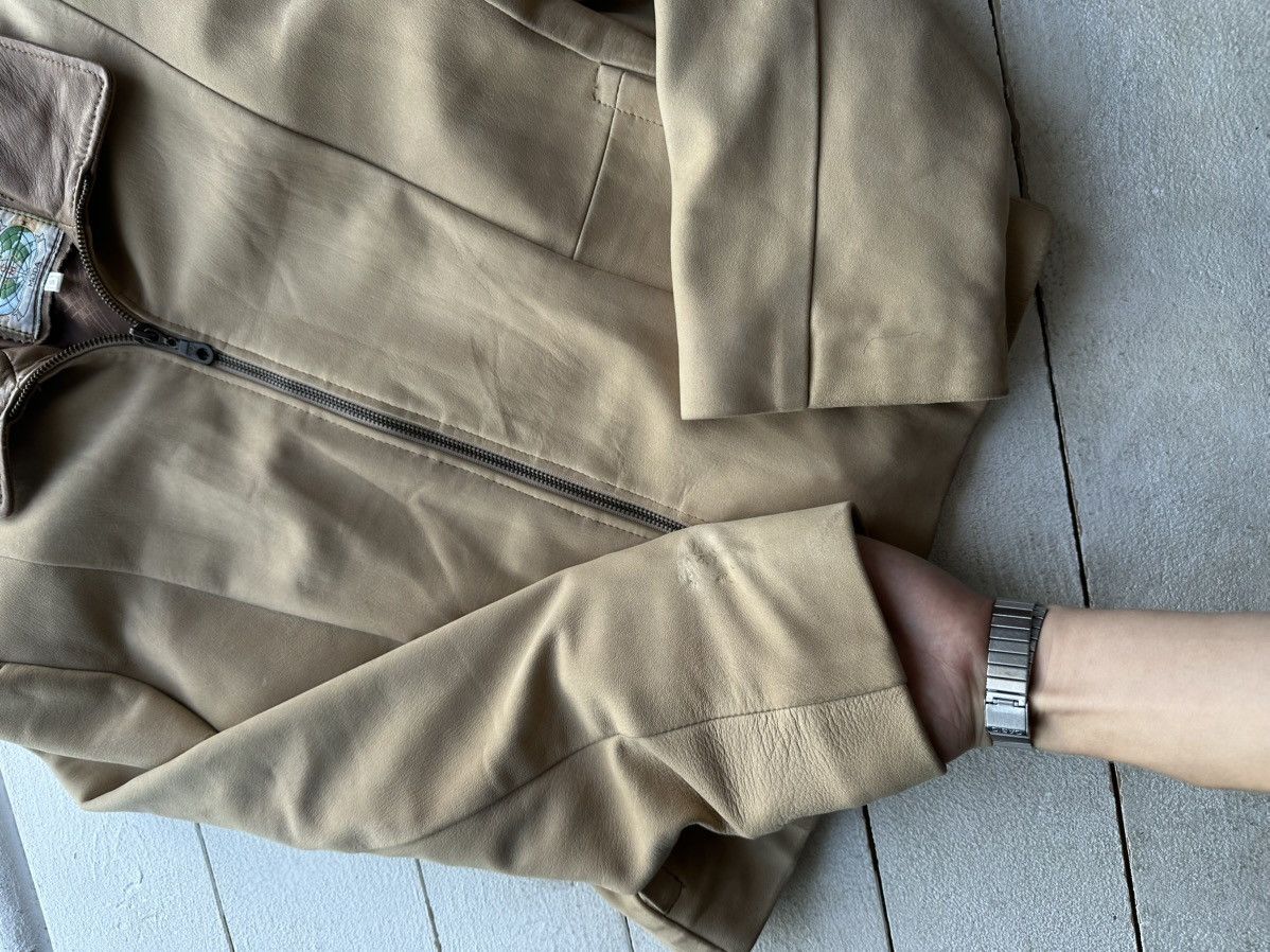 Other 🚨Y2K RICK OWENS TYPE DIRTY SLIM FIT ZIP LEATHER JACKET Size S / US 4 / IT 40 - 10 Thumbnail