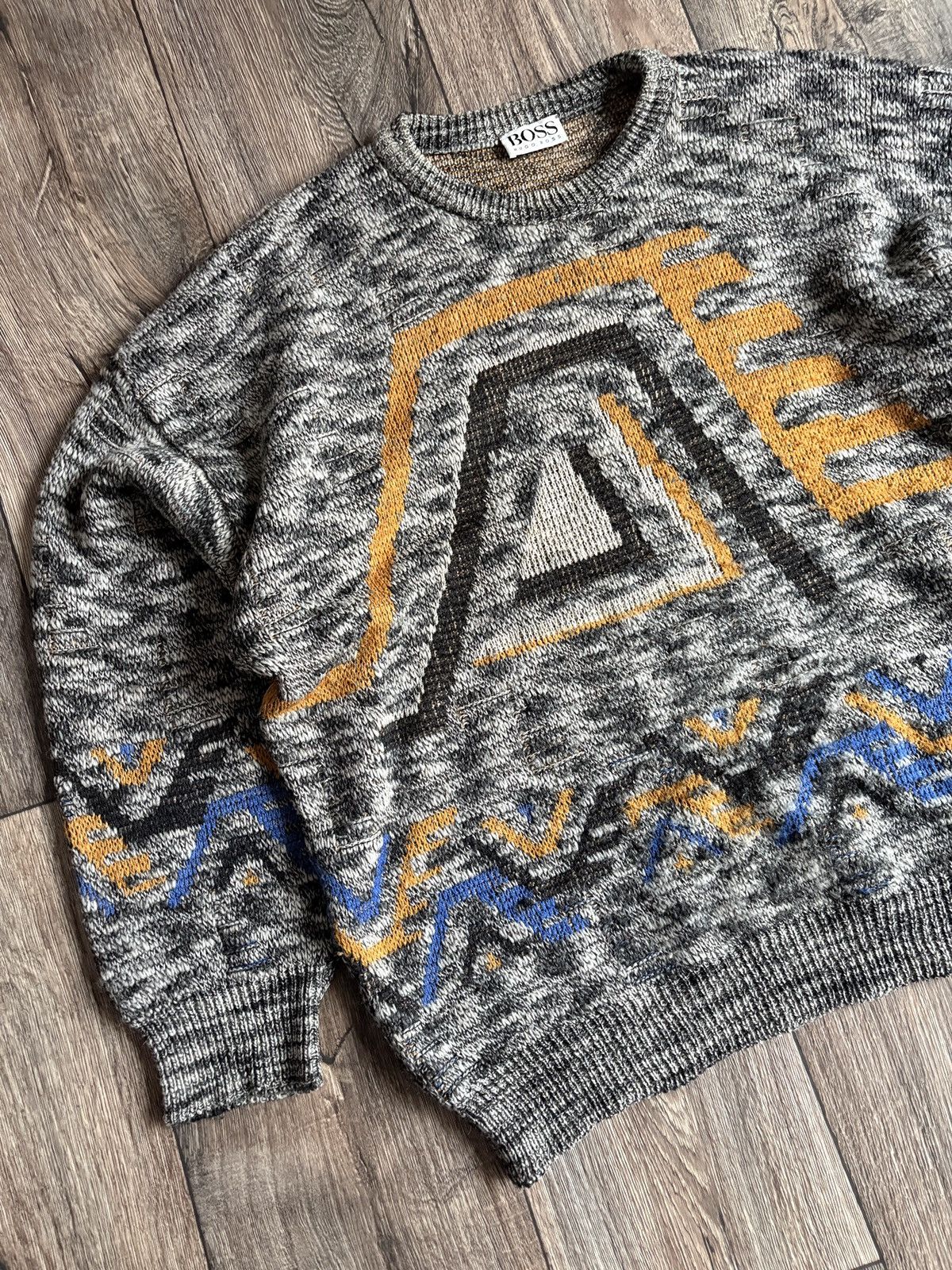 Hugo Boss Vintage 80s Hugo Boss Abstract Wool Sweater Made in Italy Size US L / EU 52-54 / 3 - 3 Thumbnail