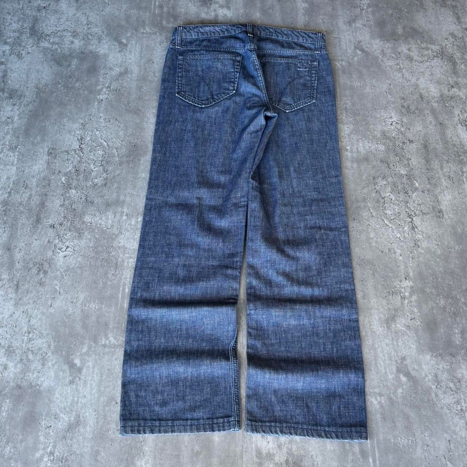 Japanese Brand × Vintage Vintage Y2K Baggy Wide Leg Embroidered Grunge Opium Jeans Size US 33 - 2 Thumbnail