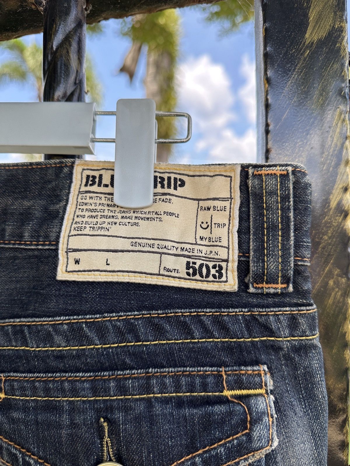 If Six Was Nine Flare 💥Vintage Edwin Blue Trip 503 Flare Bootcut Made Japan💥 Size US 34 / EU 50 - 8 Thumbnail