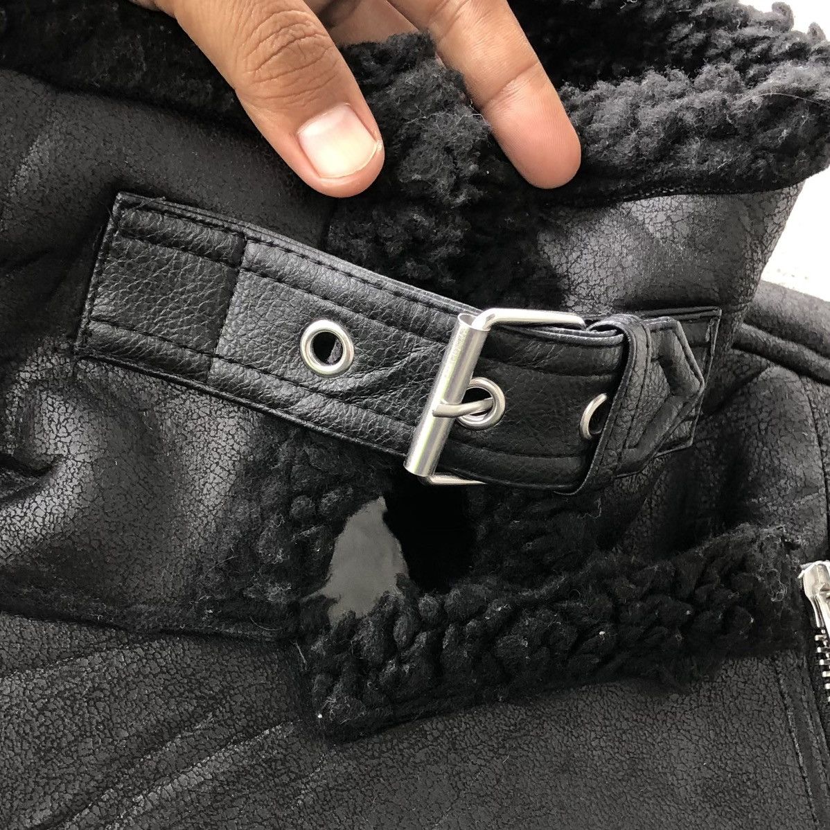 Japanese Brand H&M Double Collar Lined Fleece Black Jacket Size US S / EU 44-46 / 1 - 7 Thumbnail