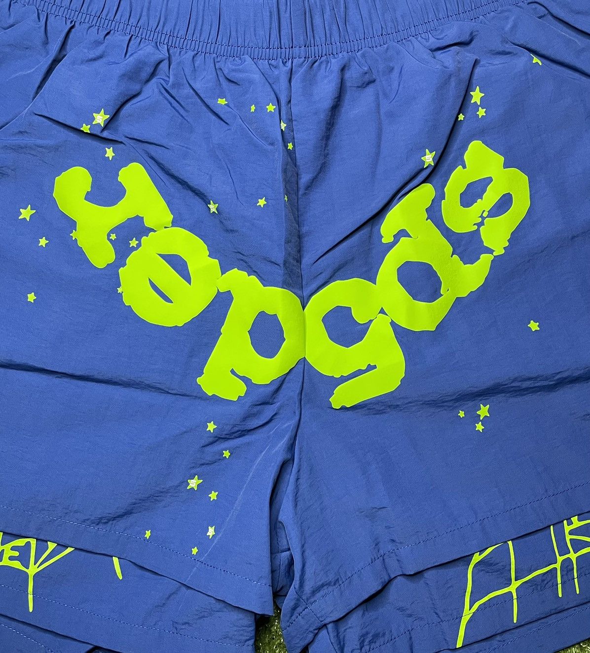 Sp5der Sp5der Worldwide Blue OG Web Double Layer Shorts Size US 32 / EU 48 - 2 Thumbnail