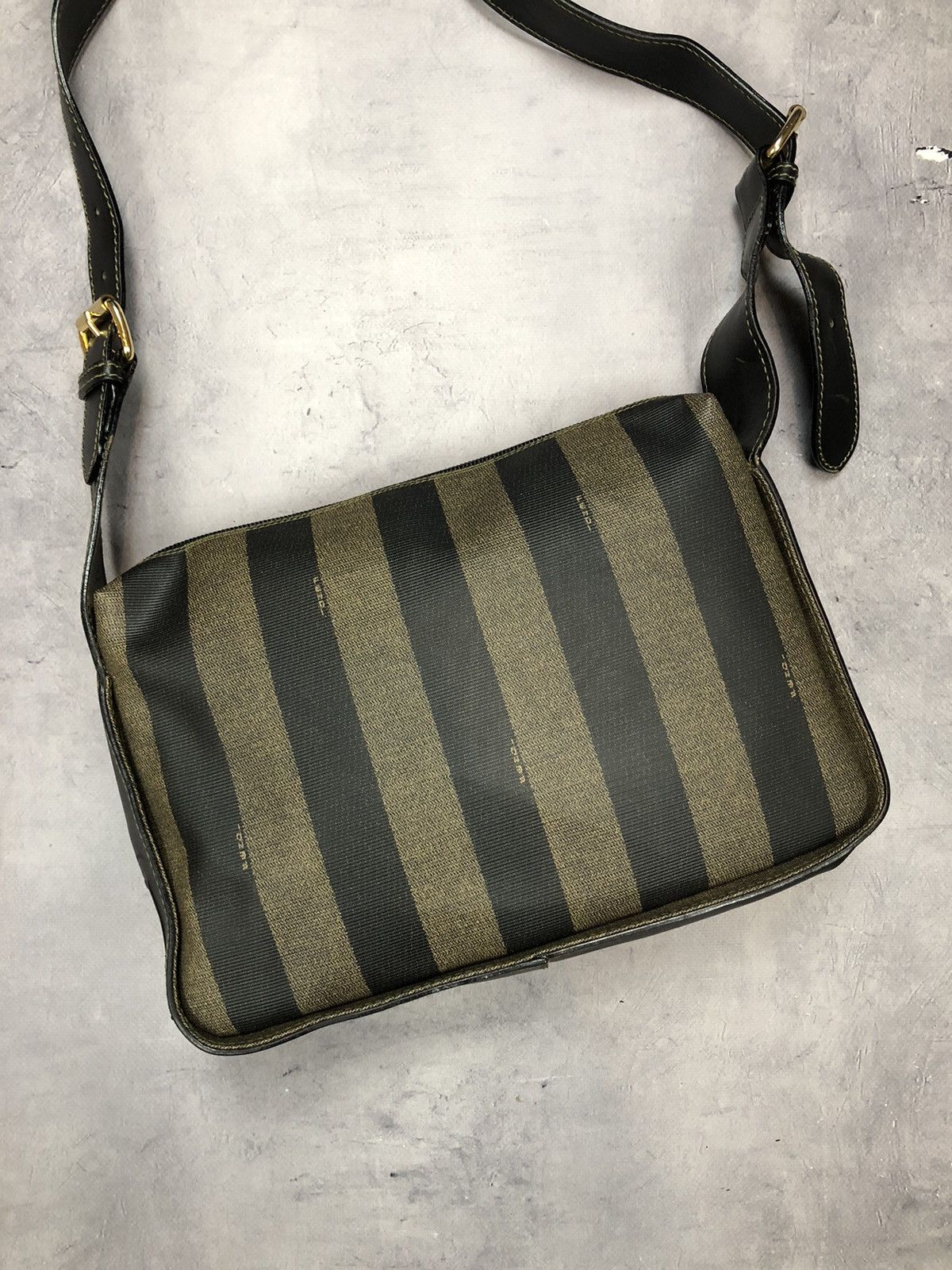 Fendi Fendi Vintage Pequin Stripe Crossbody Bag Brown Size ONE SIZE - 2 Thumbnail
