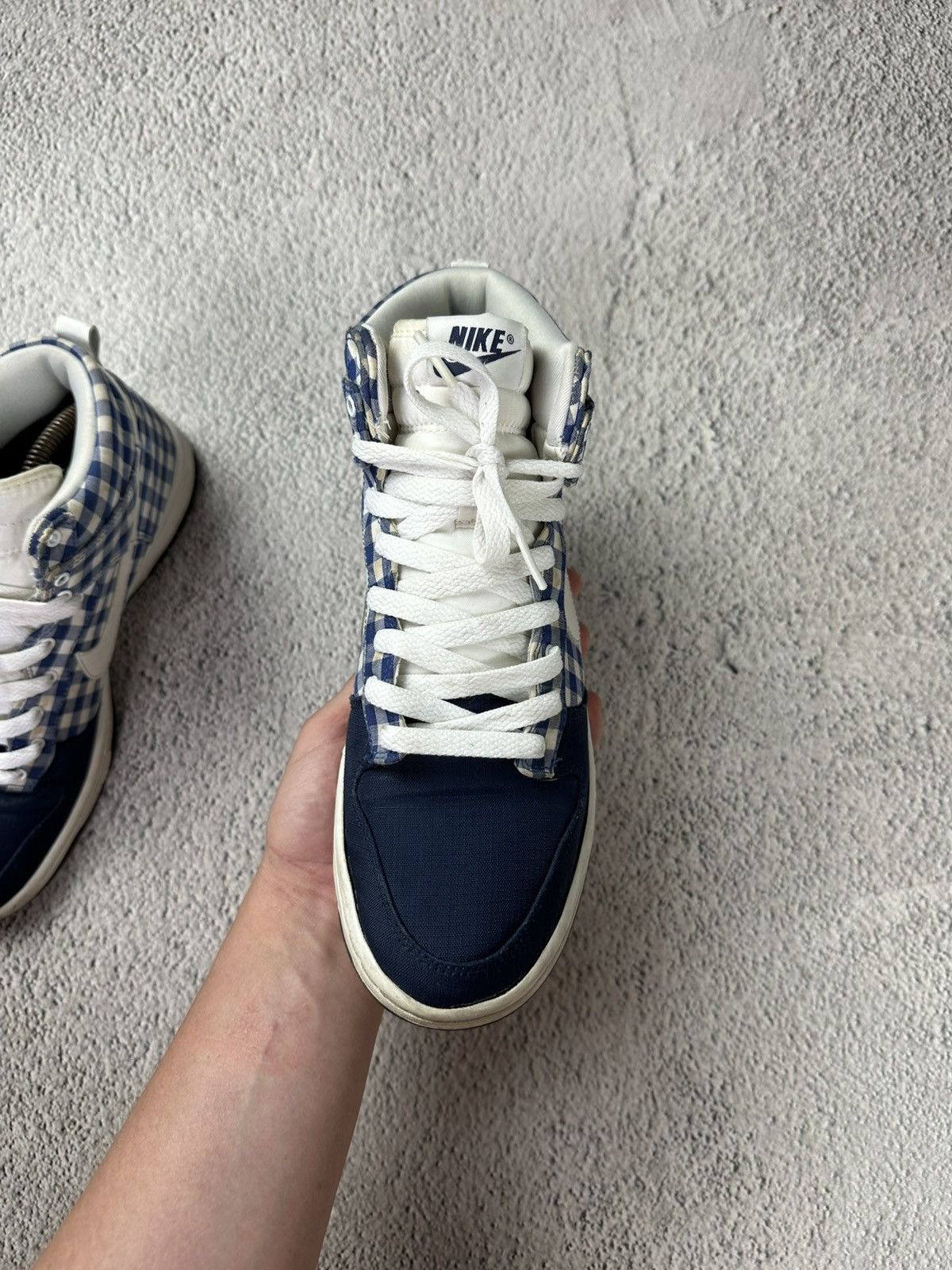Nike Nike Dunk High VNTG Gingham Navy Check 2009 Size US 8 / IT 38 - 5 Thumbnail
