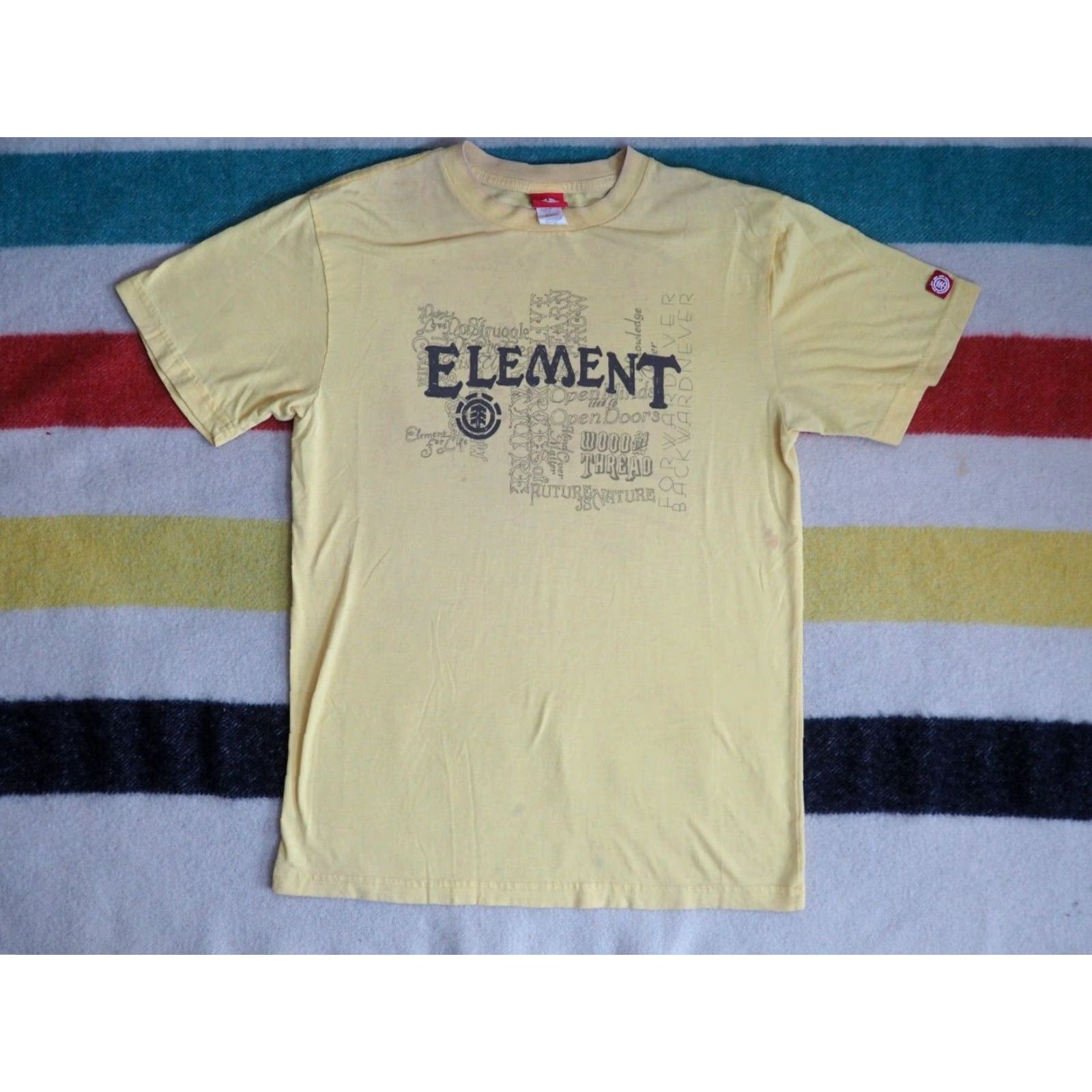 Element VTG 90s Y2K ELEMENT Skateboards Logo T-Shirt M Yellow Unisex Short Sleeve Graphic Tee USA Made Distressed Cotton Size US M / EU 48-50 / 2 - 2 Thumbnail