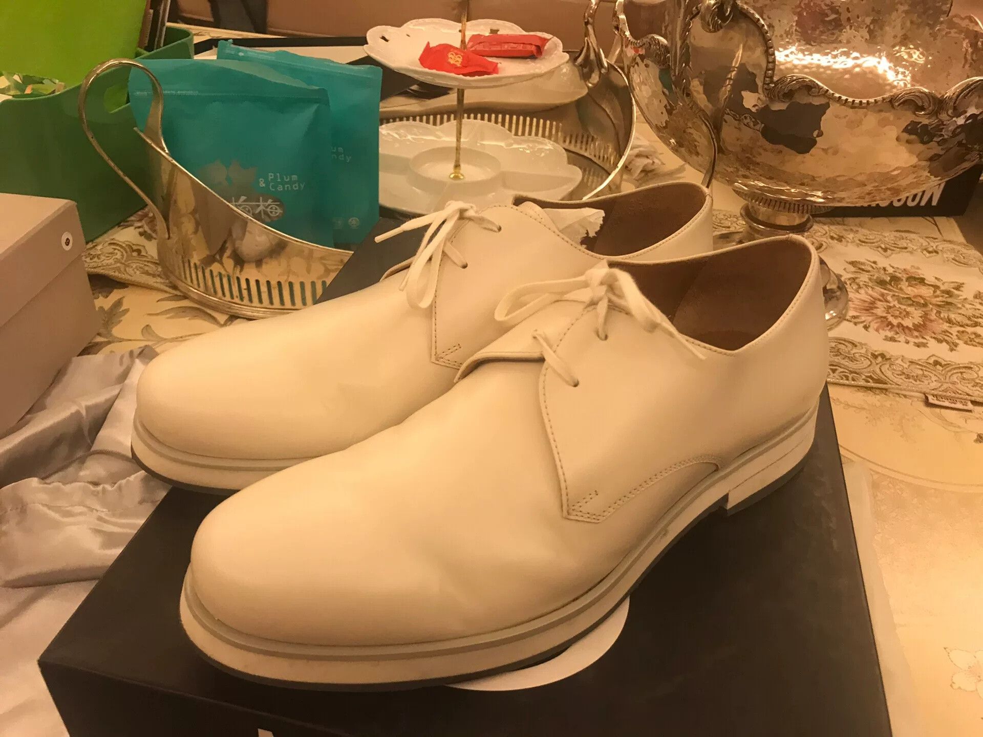 Salvatore Ferragamo Ferragamo Men's White Casual Leather Shoes 41 Size US 8 / EU 41 - 1 Thumbnail