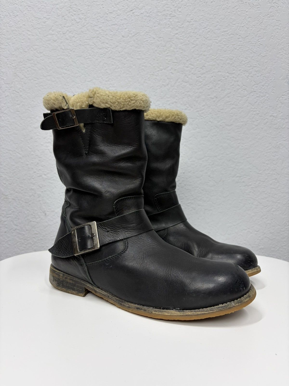 If Six Was Nine Artisan Black Harness High Guidi Vibe Leather Biker Boots Size US 8 / EU 41 - 1 Thumbnail