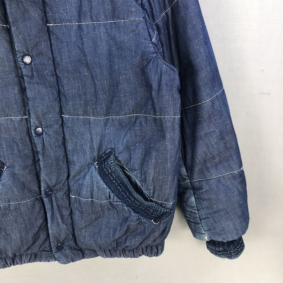Issey Miyake Vintage Mercibeaucoup Pillow Neck Indigo Dye Bomber Jacket Size US S / EU 44-46 / 1 - 3 Thumbnail