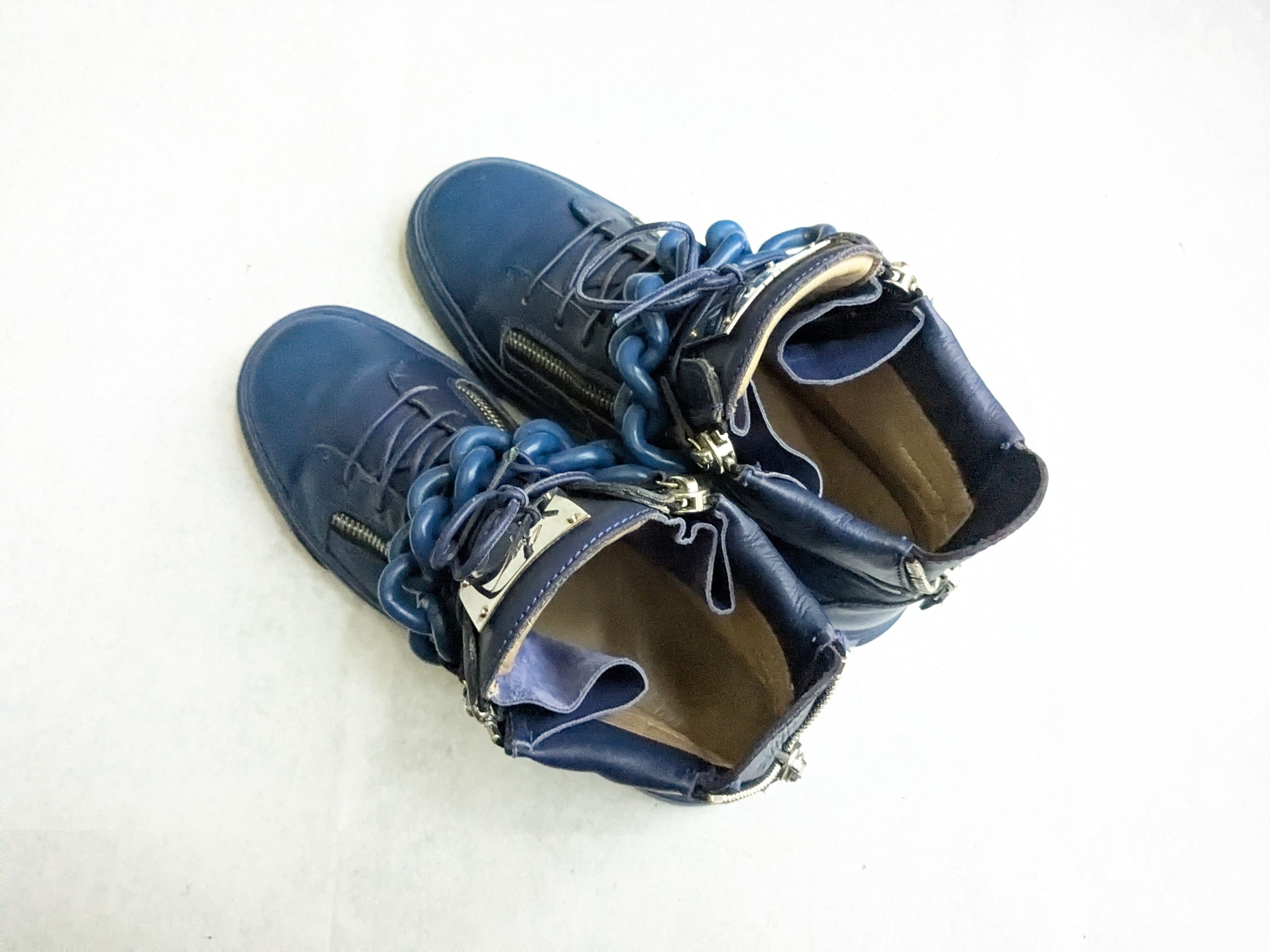 Giuseppe Zanotti Giuseppe Zanotti Chain Sneakers Blue 10 43 High Tops Leather Size US 10 / EU 43 - 15 Thumbnail