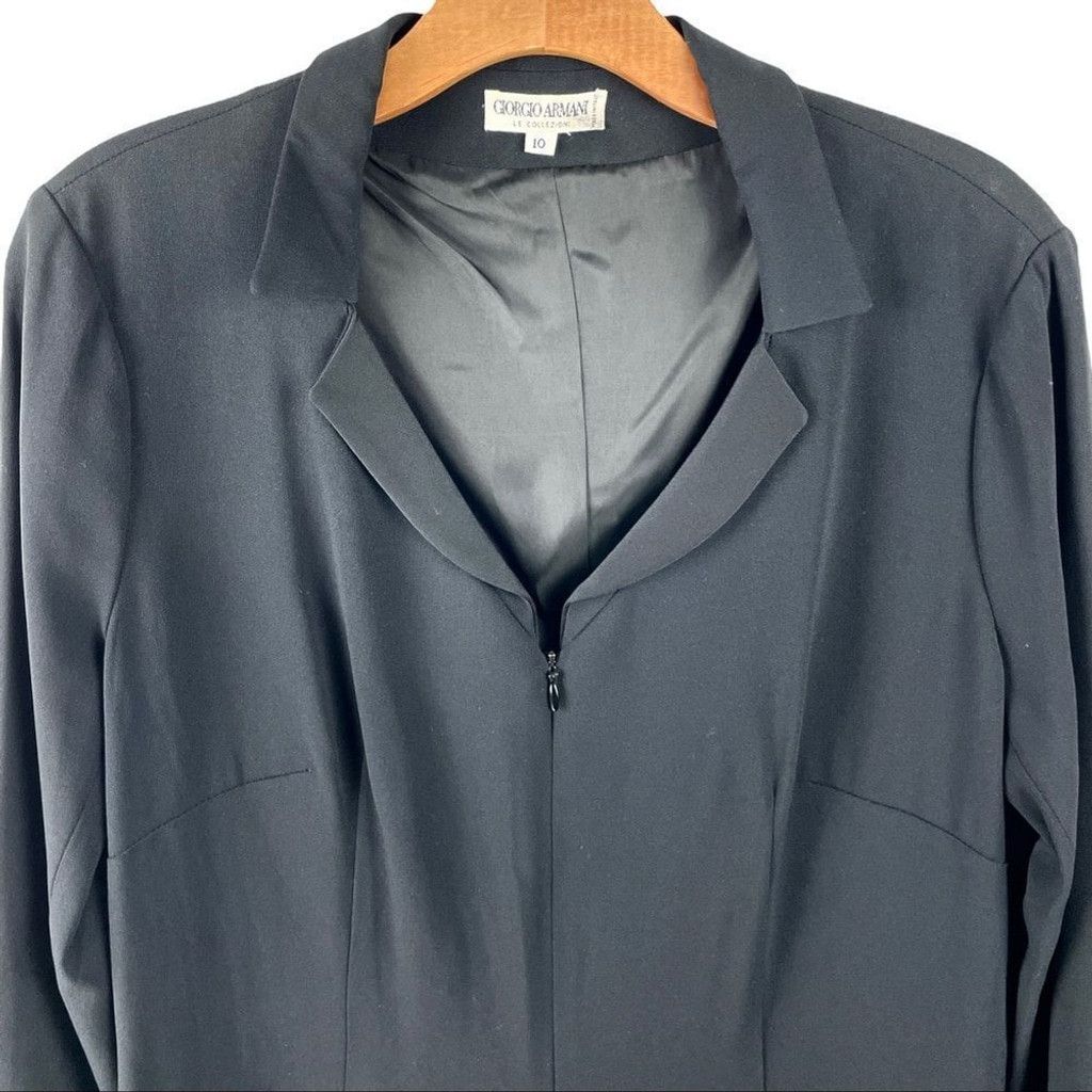 Giorgio Armani Vtg 90s Giorgio Armani Le Collezioni Black Suit Dress 10 Size L / US 10 / IT 46 - 4 Thumbnail