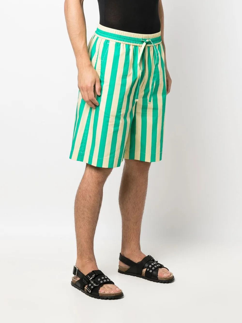 Sunnei o1mle0325 Short Flastic Pant in Beige & Green Size US 34 / EU 50 - 4 Thumbnail