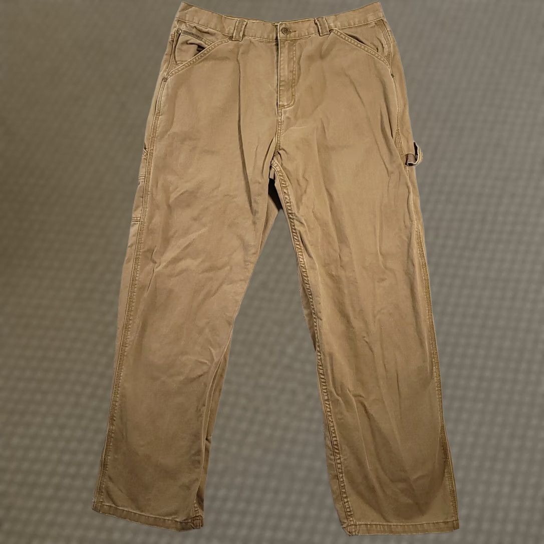 Vintage Legendary Whitetails Jeans Mens 34x30 Carpenter Denim Brown 5-Pocket Regular Straight Belt Loops Logo Embroidered Rise Mid Vintage Size US 34 / EU 50 - 1 Thumbnail