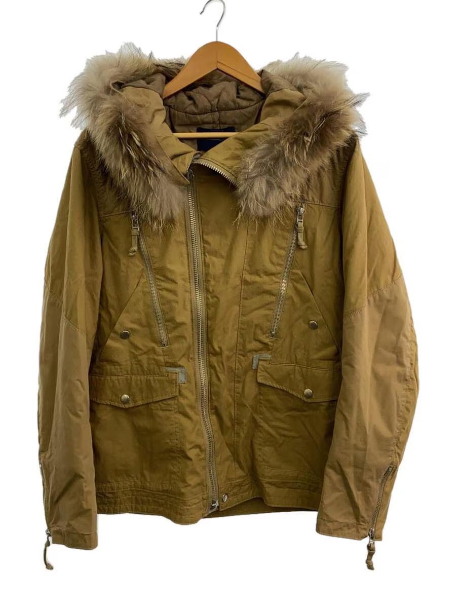 image of Undercover Fur Hood Military Jacket in Camel, Men's (Size XL)