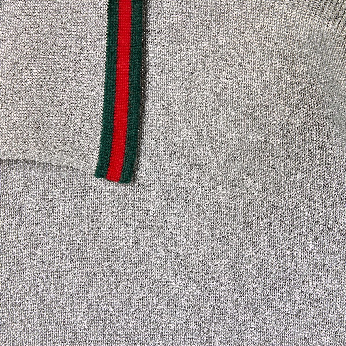 Gucci o1loc1c0925 Lame Knit Polo Shirt in Gray Size US M / EU 48-50 / 2 - 6 Thumbnail