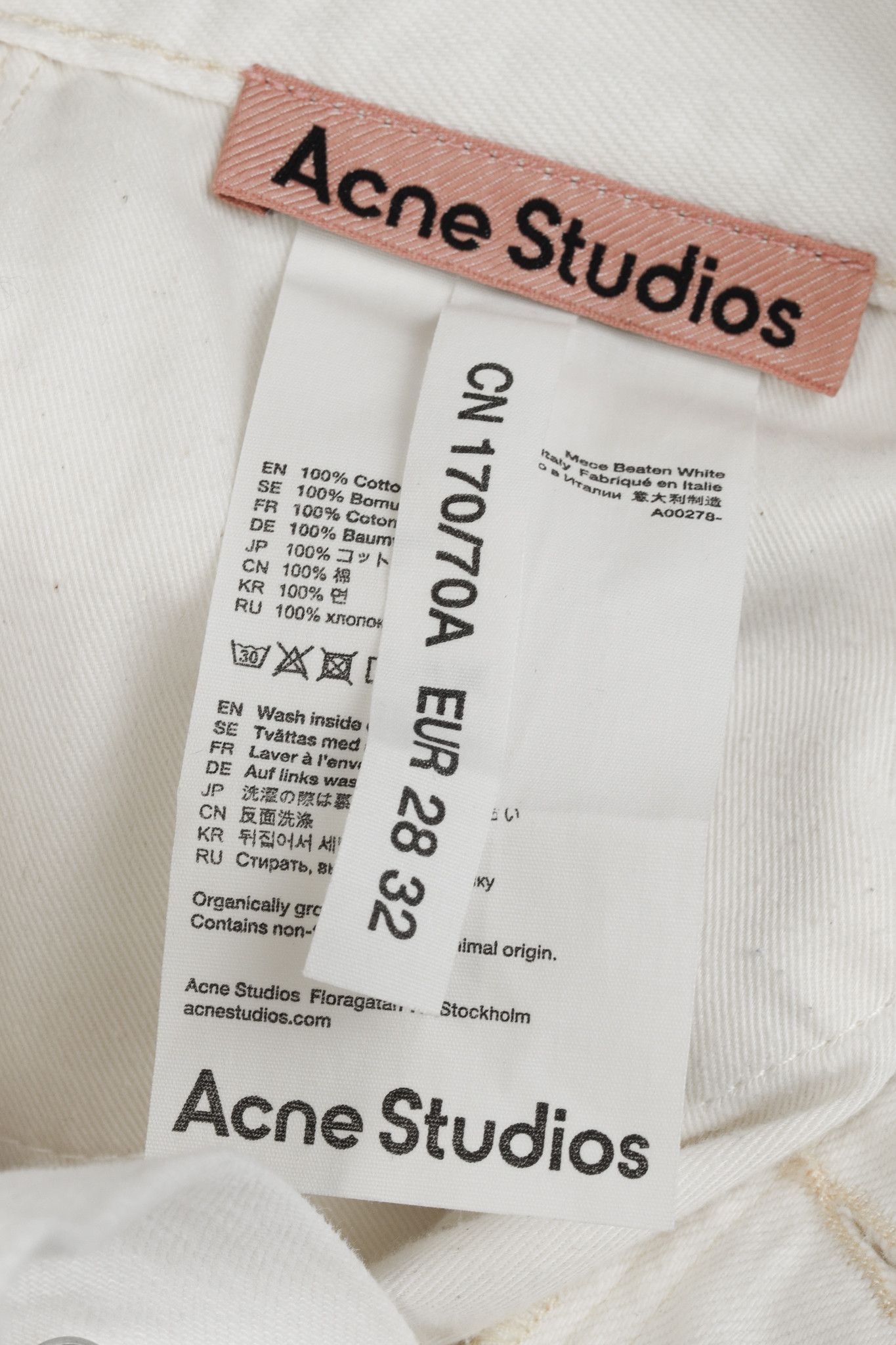 Acne Studios Acne Studios White Distressed High-waisted Jeans Size 28" / US 6 / IT 42 - 4 Thumbnail