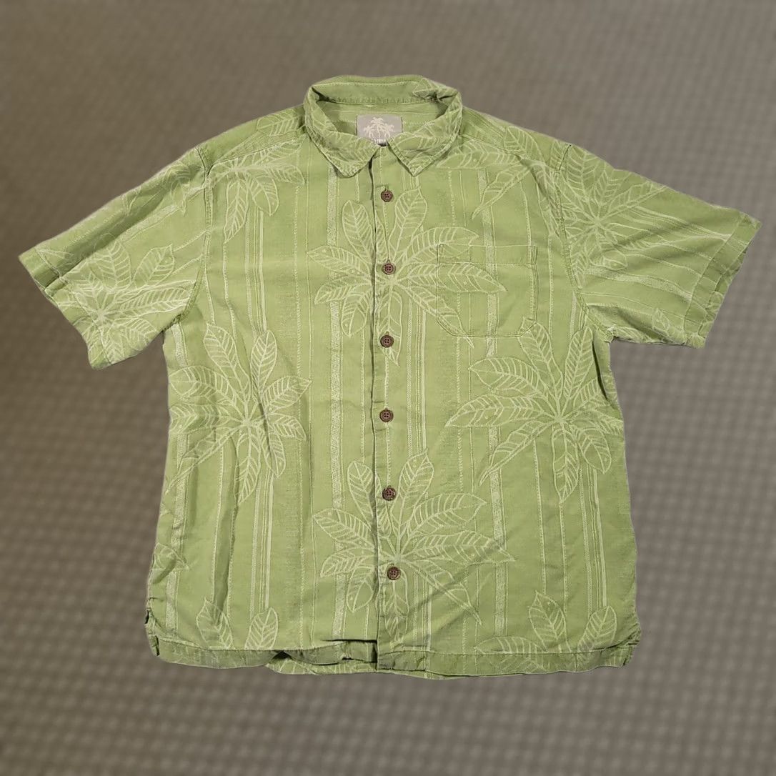 Vintage VINTAGE Margaritaville Button Up Hawaiian Shirt Mens L Green Silk Beach Palm Leaf Collared Short Sleeve Casual Travel Deco Size US L / EU 52-54 / 3 - 1 Thumbnail