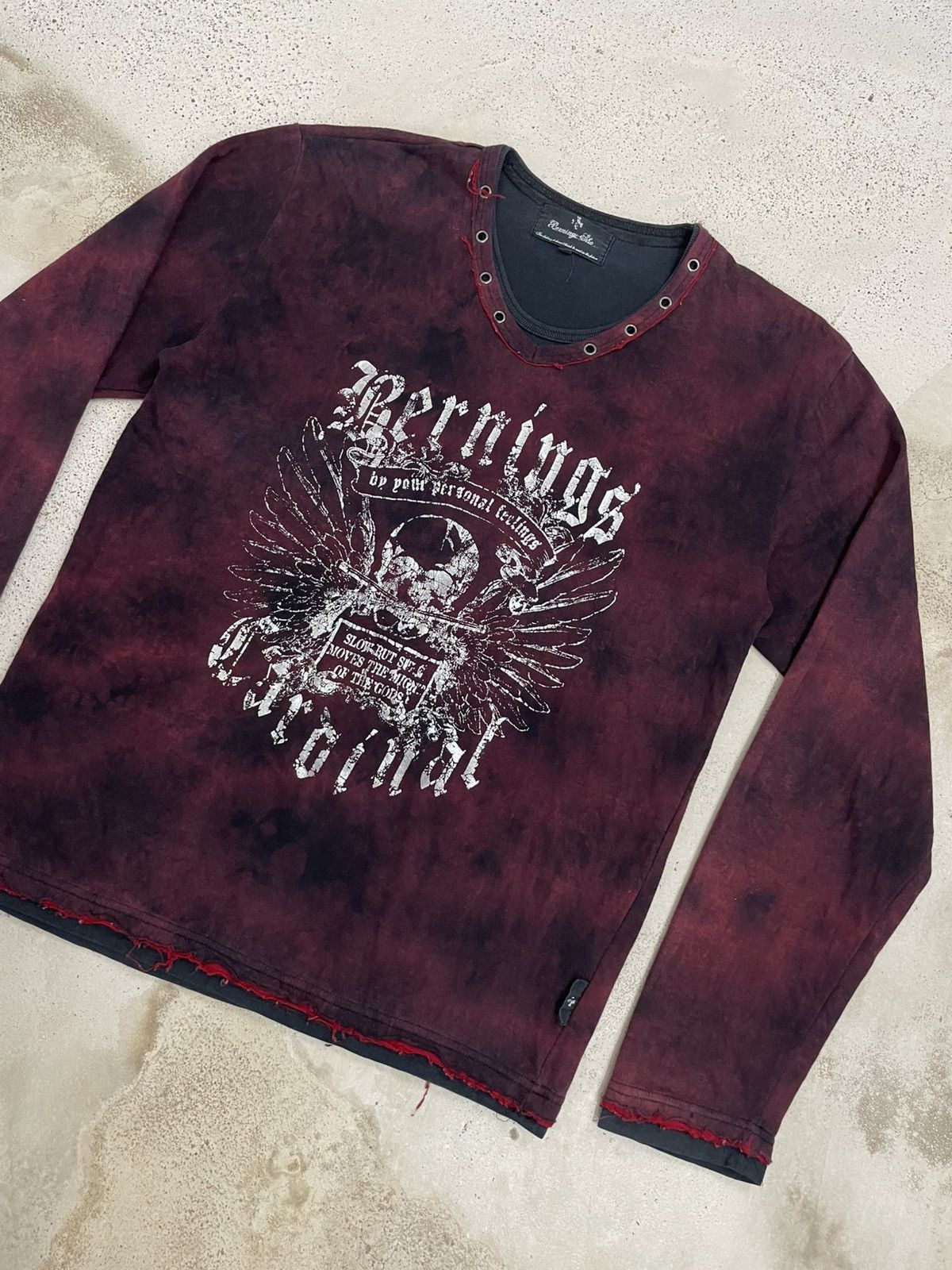 Affliction Bernings Sho Affliction Layer Y2K Gothic Bleach Effect Tee Size US L / EU 52-54 / 3 - 5 Thumbnail