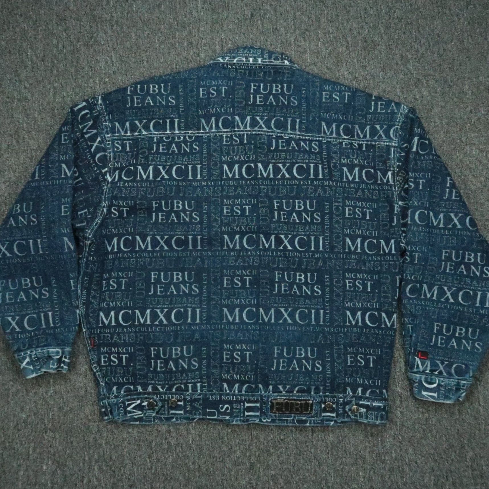 Fubu VINTAGE FUBU Jacket Mens 2XL Denim Blue Overcoat Button Collared Pockets 90s Concert Wear Mens Size US XXL / EU 58 / 5 - 5 Thumbnail