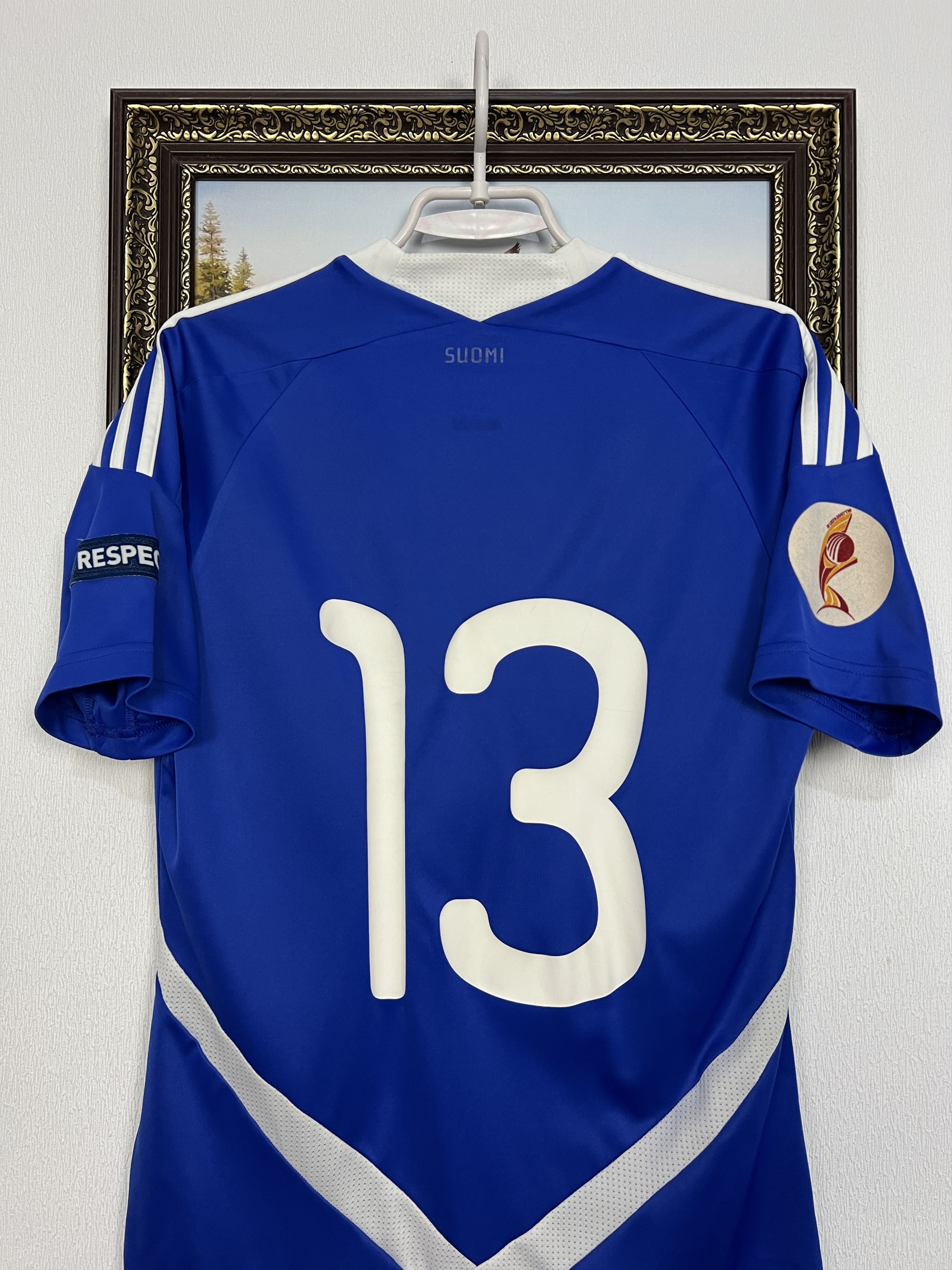 Adidas Finland football shirt Soccer Match Worn Jersey Trikot Size US M / EU 48-50 / 2 - 13 Thumbnail