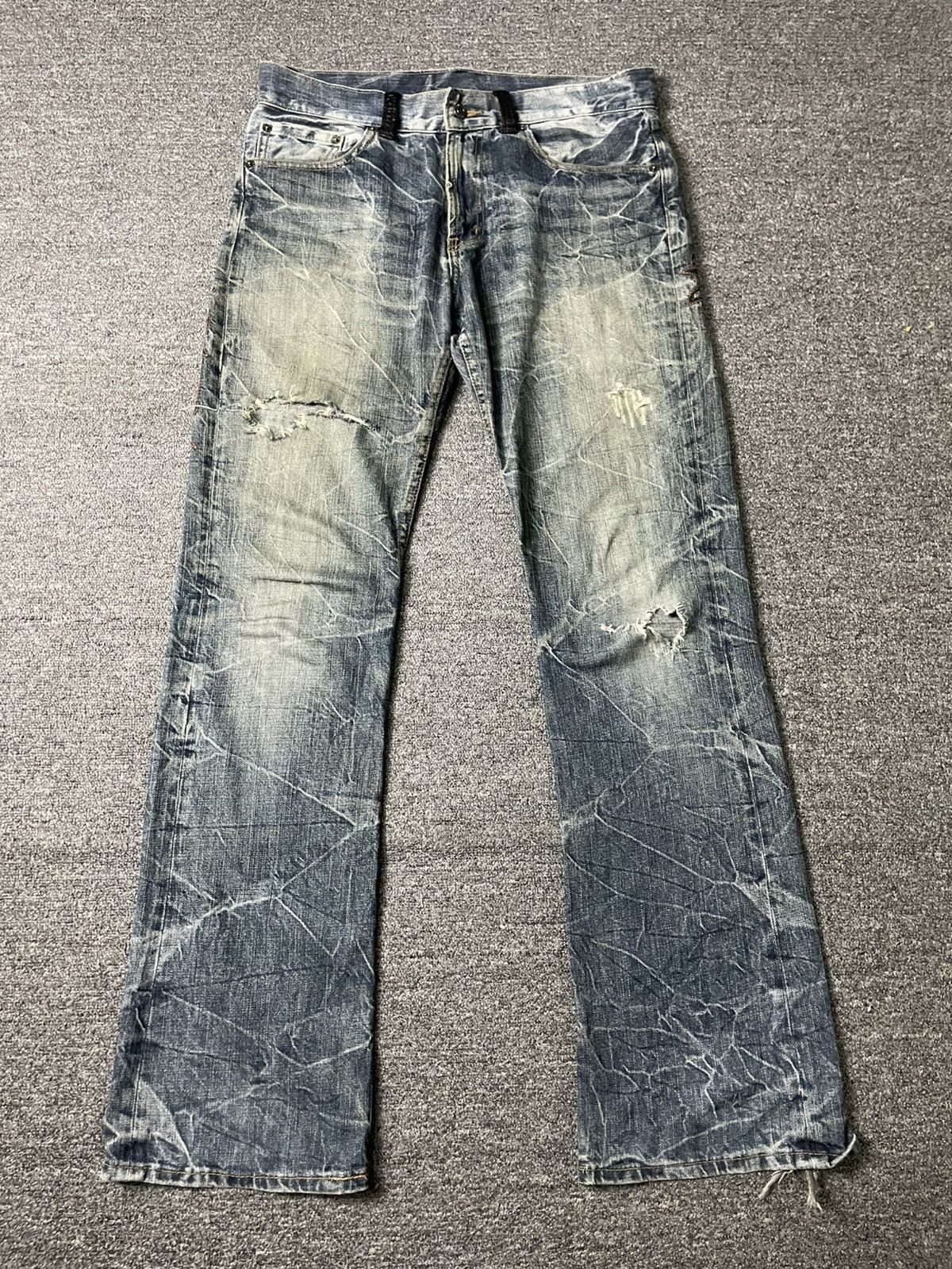 Japanese Brand × Vintage Japanese Brand Eternal Embroidered Grunge Jeans (101) Size US 33 - 1 Thumbnail