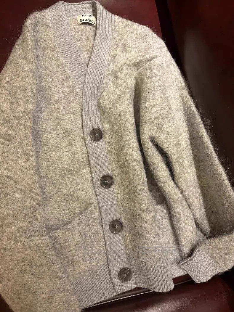 Acne Studios Acne Studios Mohair Open-Front Sweater, Grey Size XXS / US 00 / IT 34 - 2 Thumbnail