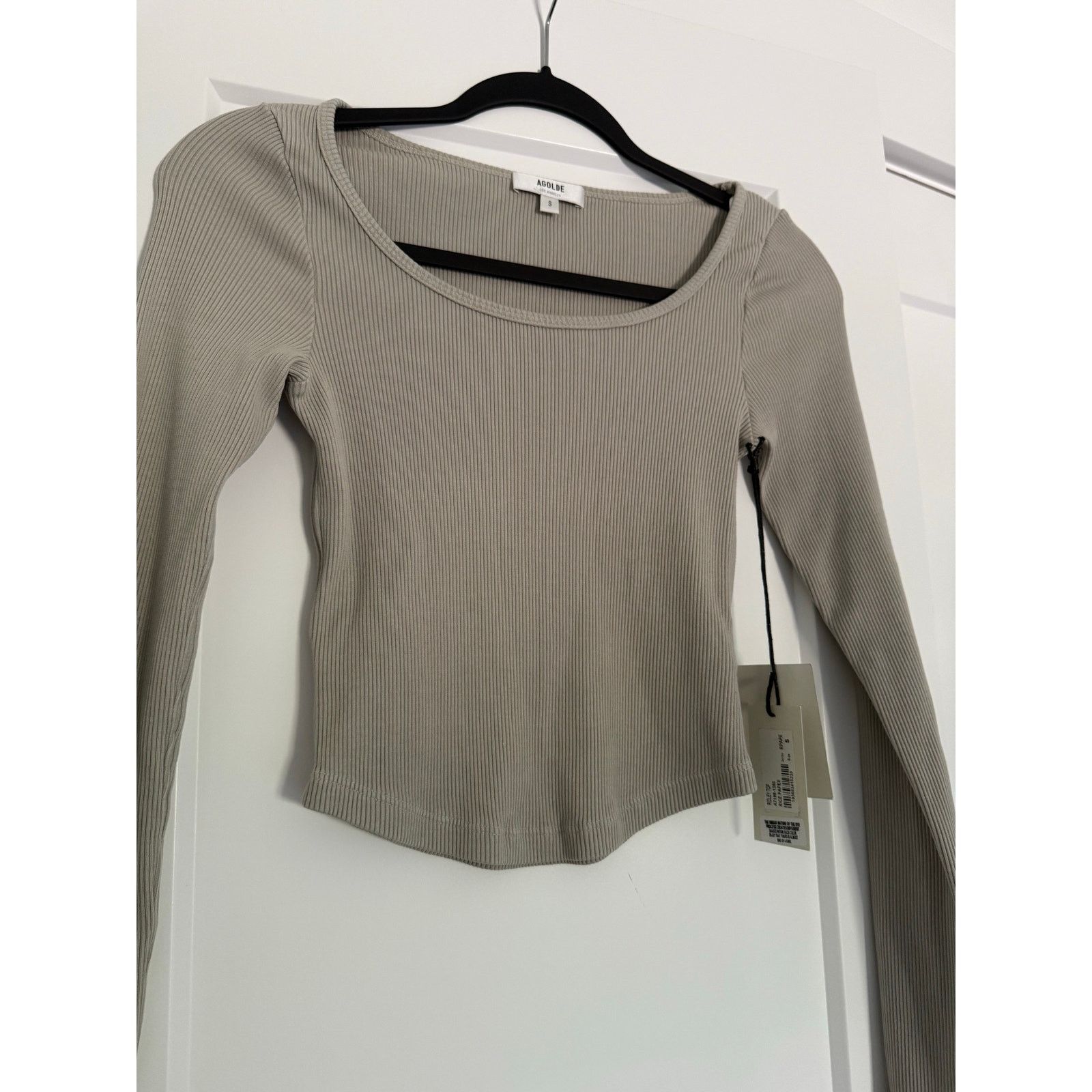 Agolde $118 New Agolde Ridley Rib Top - Rice Paper - Small Size S / US 4 / IT 40 - 7 Thumbnail