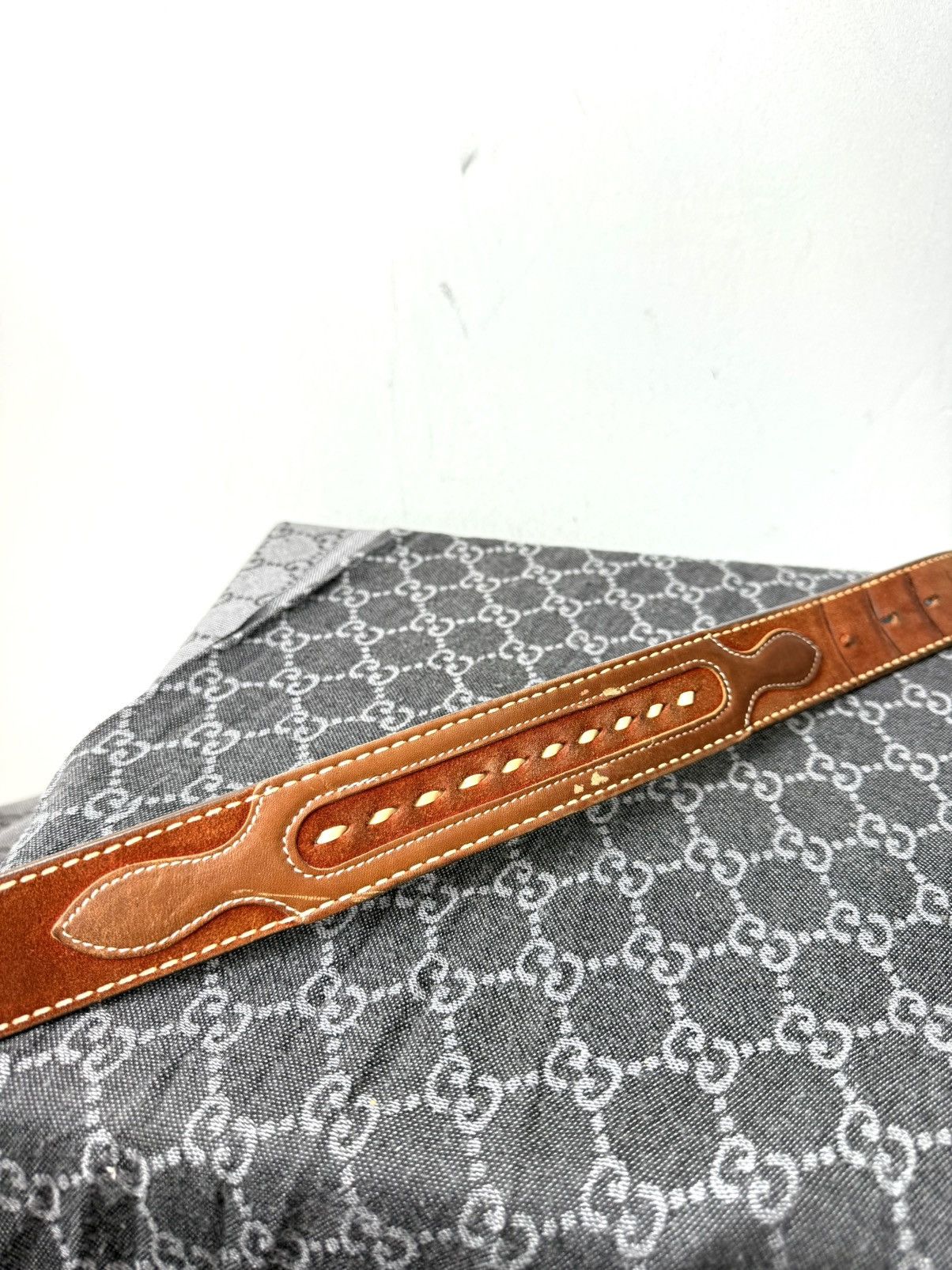 Genuine Leather Rare! Vintage Leather Belt Western Cowboy Style Texas Sendra Size ONE SIZE - 4 Thumbnail