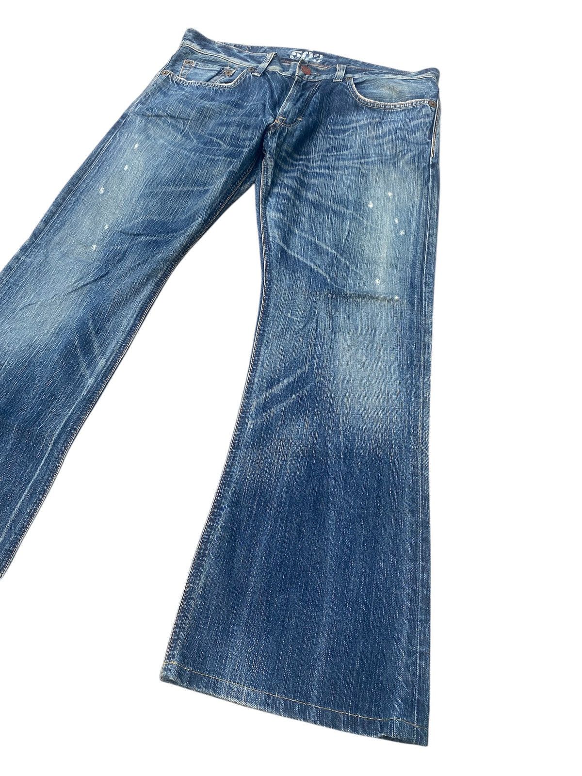 Edwin × If Six Was Nine × Vintage Vintage Flare Edwin Blue Trip Honeycomp Jeans Size US 36 / EU 52 - 2 Thumbnail