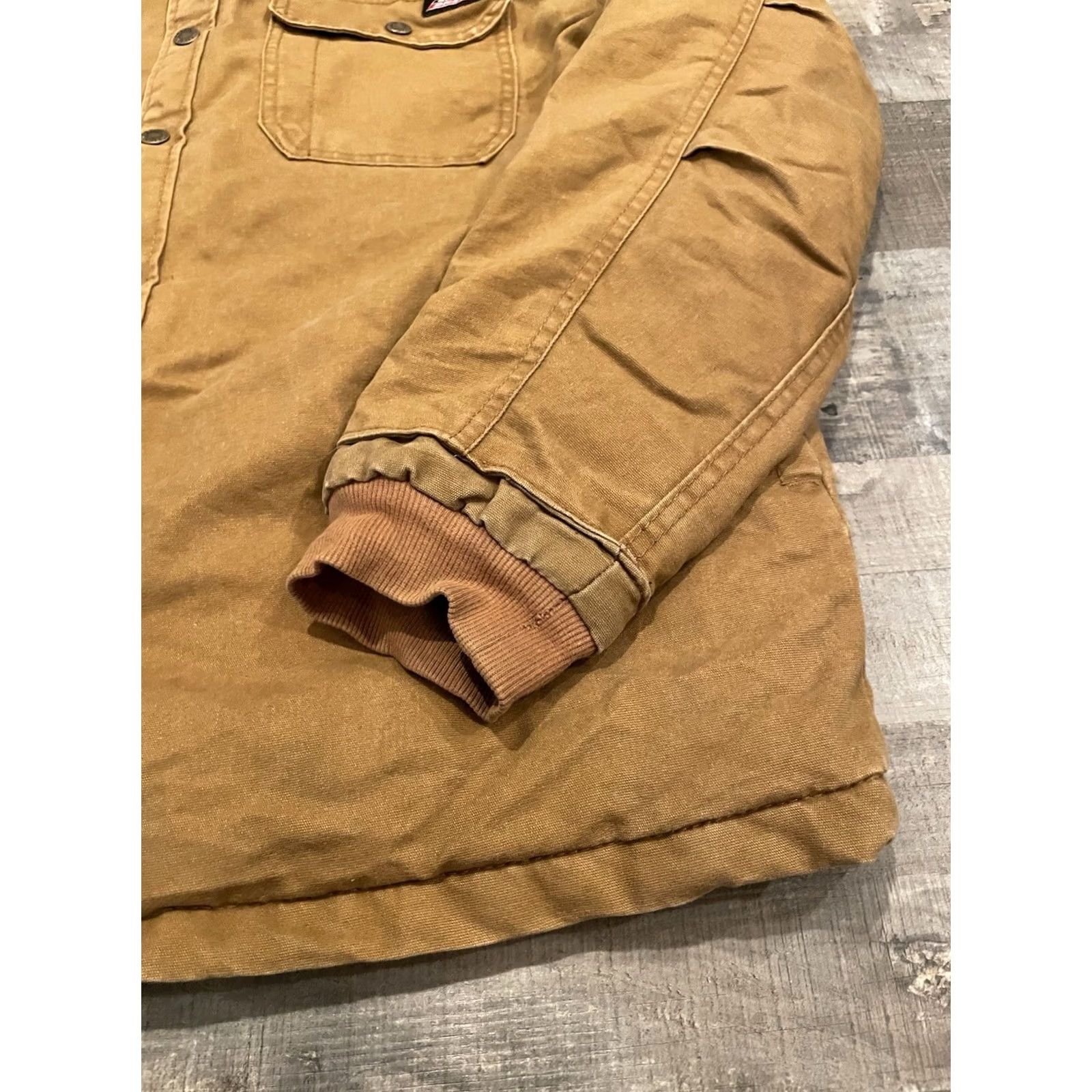Dickies Genuine Dickies Insulated Work Jacket Hoodie L Brown Quilted 90s Canvas Cotton Zip Mid-Length Men Regular Size Type Jacket Size US L / EU 52-54 / 3 - 2 Thumbnail