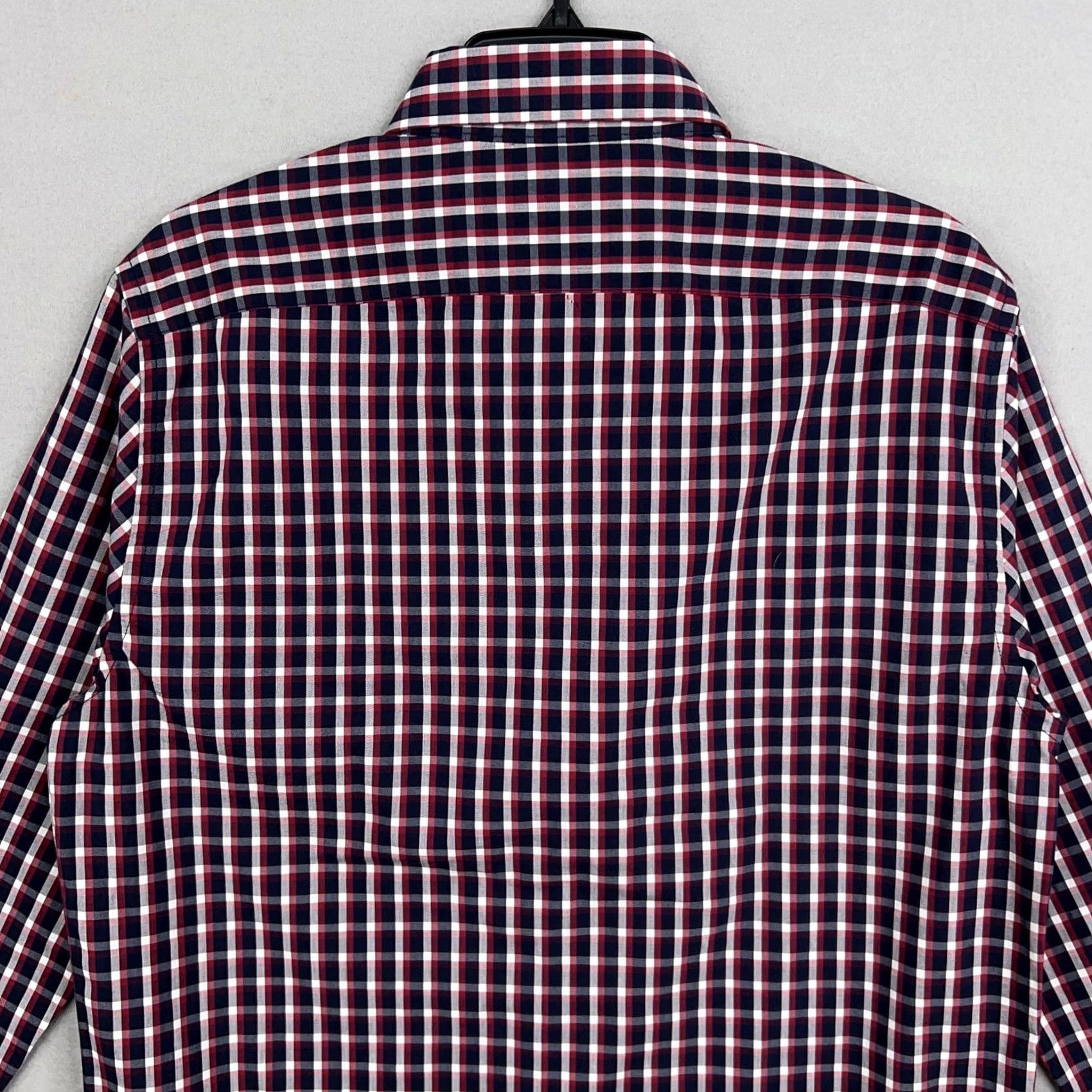 Lucky Brand Lucky Brand Shirt Mens Medium Red Navy Check Plaid Slim Fit Stretch Casual Dress Shirt Size US M / EU 48-50 / 2 - 6 Thumbnail