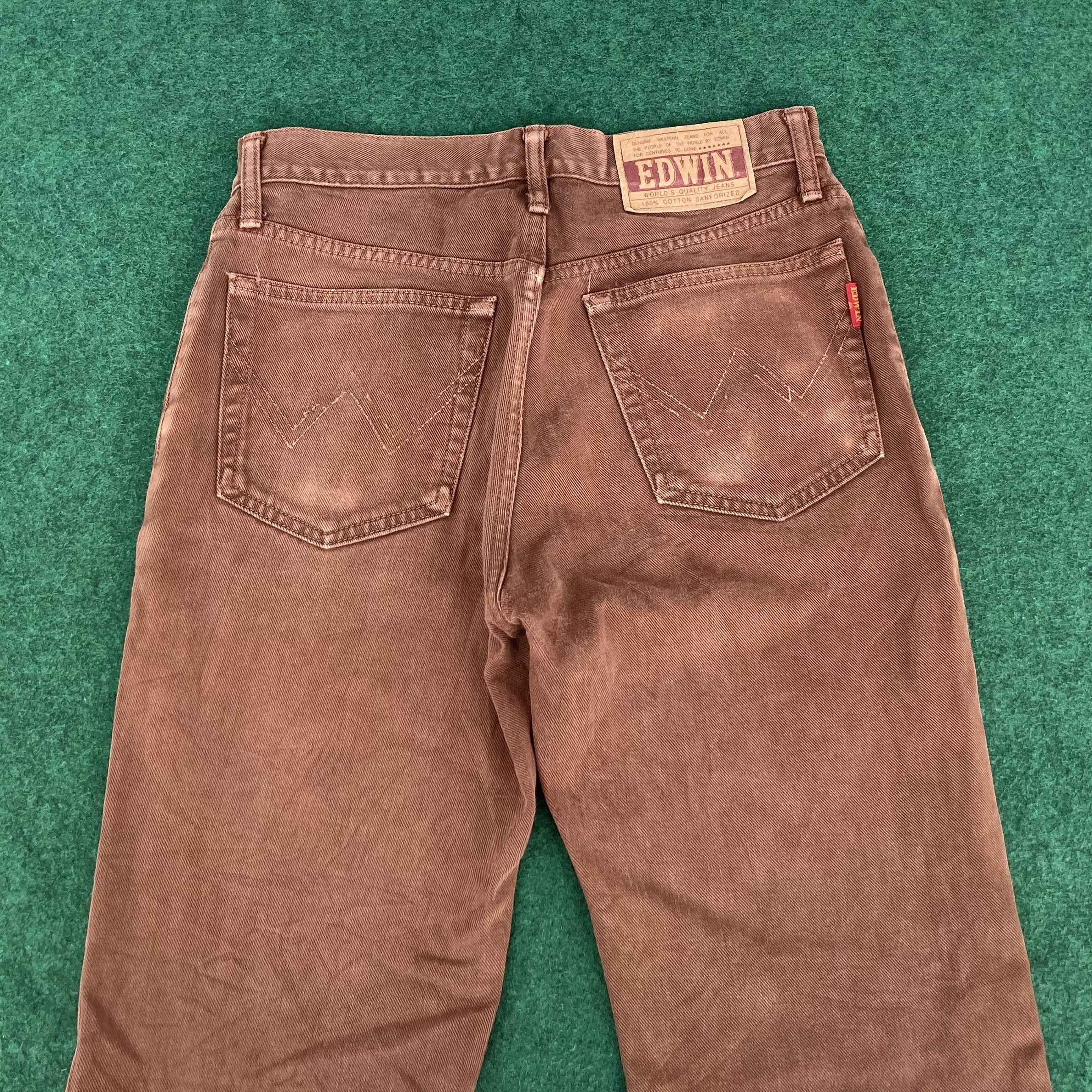 Edwin × Japanese Brand × Vintage Vtg Edwin Brown Flared Denim Bootcut Sz 29 Jeans Size US 29 - 9 Thumbnail