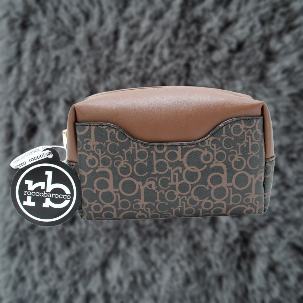 Logo 7 ROCCOBAROCCO Beauty Case Bag Women's ONE SIZE Logo Print Zipper Cosmetic Brown Size ONE SIZE - 1 Thumbnail