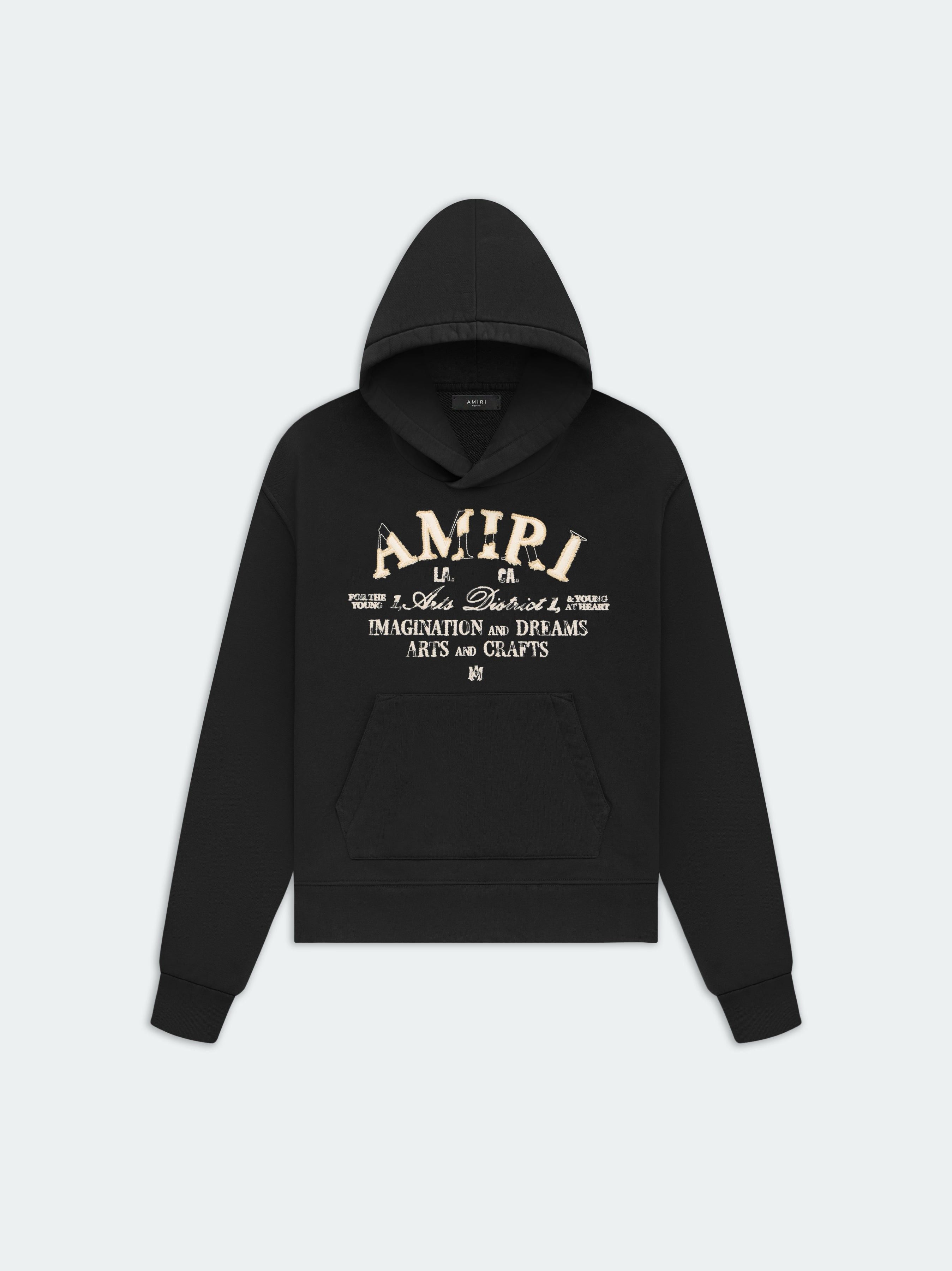 oc11z0325 Distressed Arts District Hoodie in Black