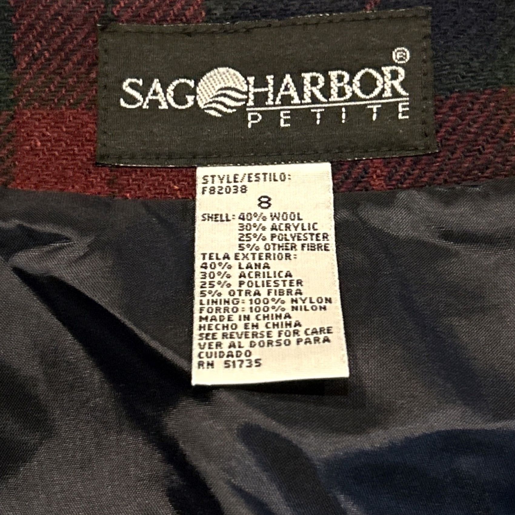 Vintage VINTAGE SAG HARBOR Jumper Dress Size 8P Red Black Plaid Wool Blend Button Front A25 Size M / US 6-8 / IT 42-44 - 2 Thumbnail