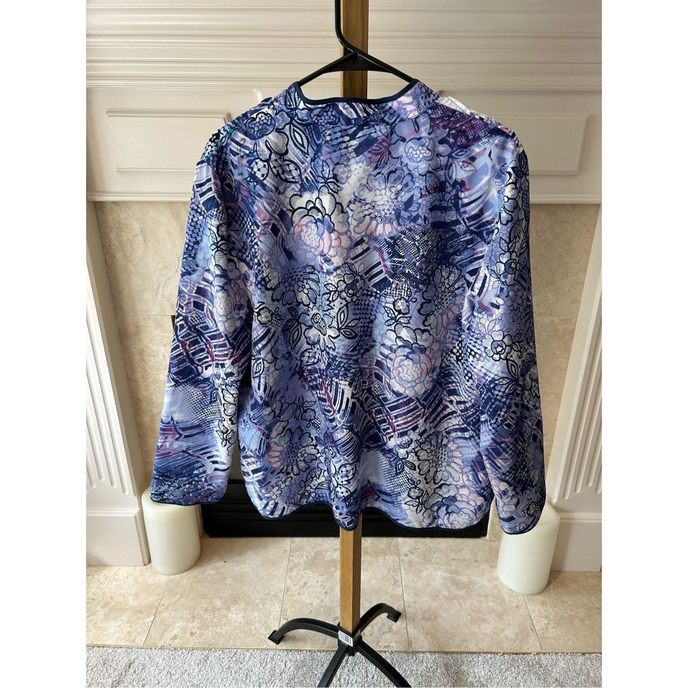 Other Alfred Dunner Purple, White and Navy Lined Light Weight Long Size XXL / US 16-18 / IT 52-54 - 3 Thumbnail