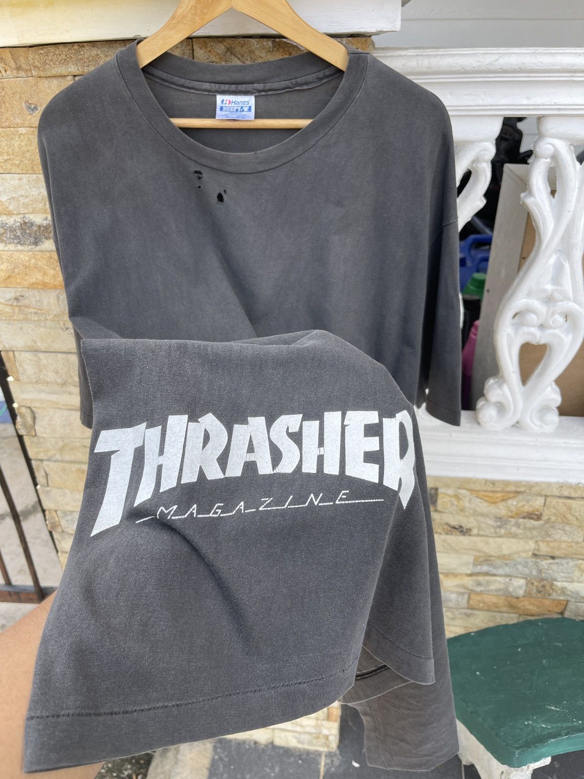 Thrasher THRASHED🔥Faded🔥Vtg90s THRASHER Magazine “Just Havin Fun” Size US XL / EU 56 / 4 - 1 Thumbnail