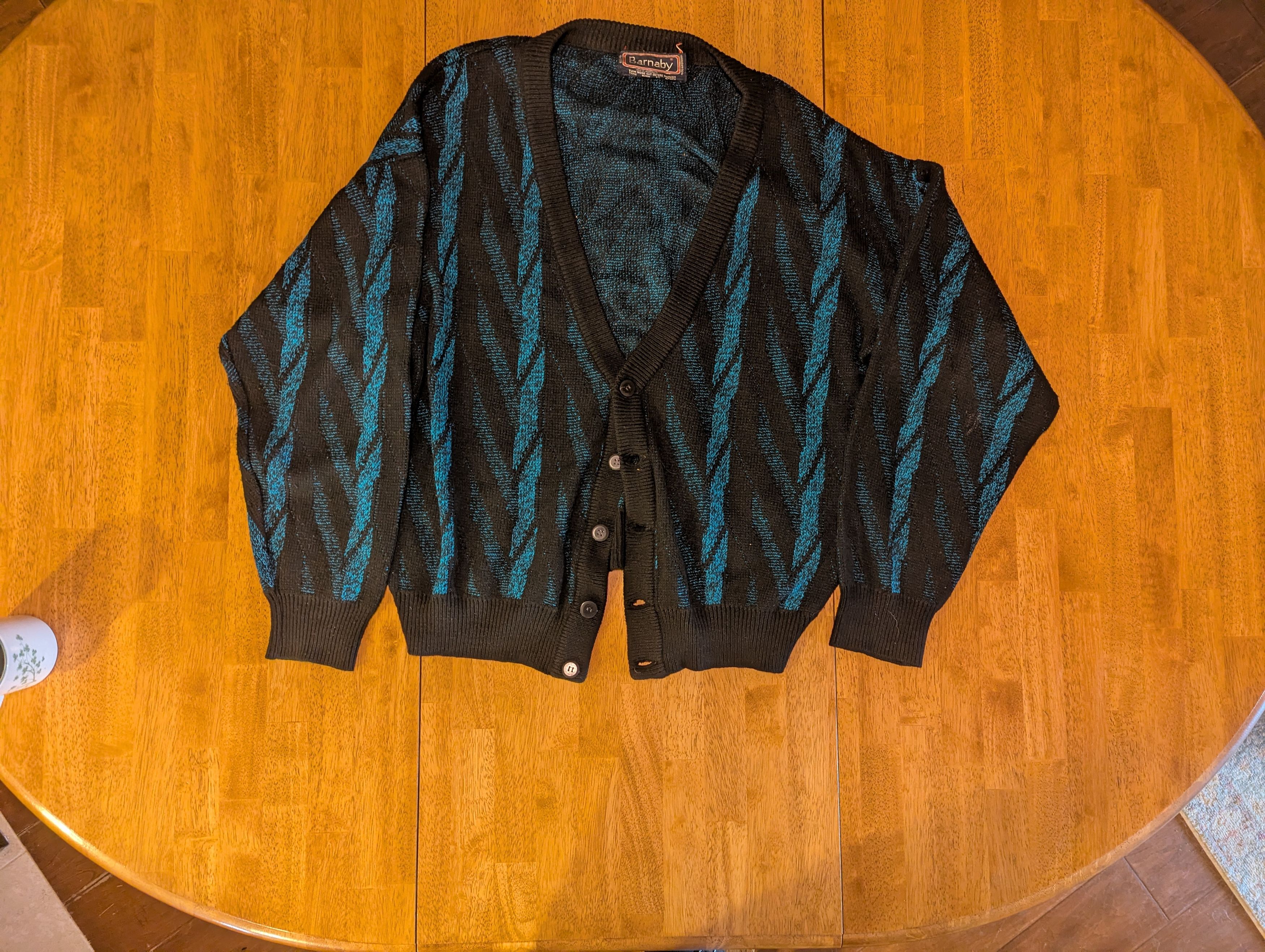 Vintage Patterned Cardigan Sweater - Vintage Barnaby Size US L / EU 52-54 / 3 - 1 Thumbnail