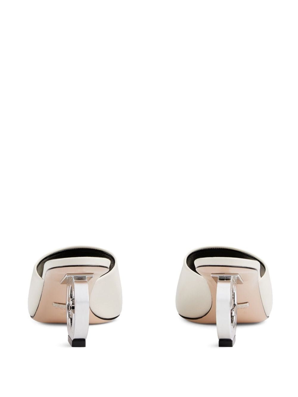 Gucci o1s1wg110225 Women's Interlocking G Heel Sandals in White Size US 8 / IT 38 - 3 Thumbnail