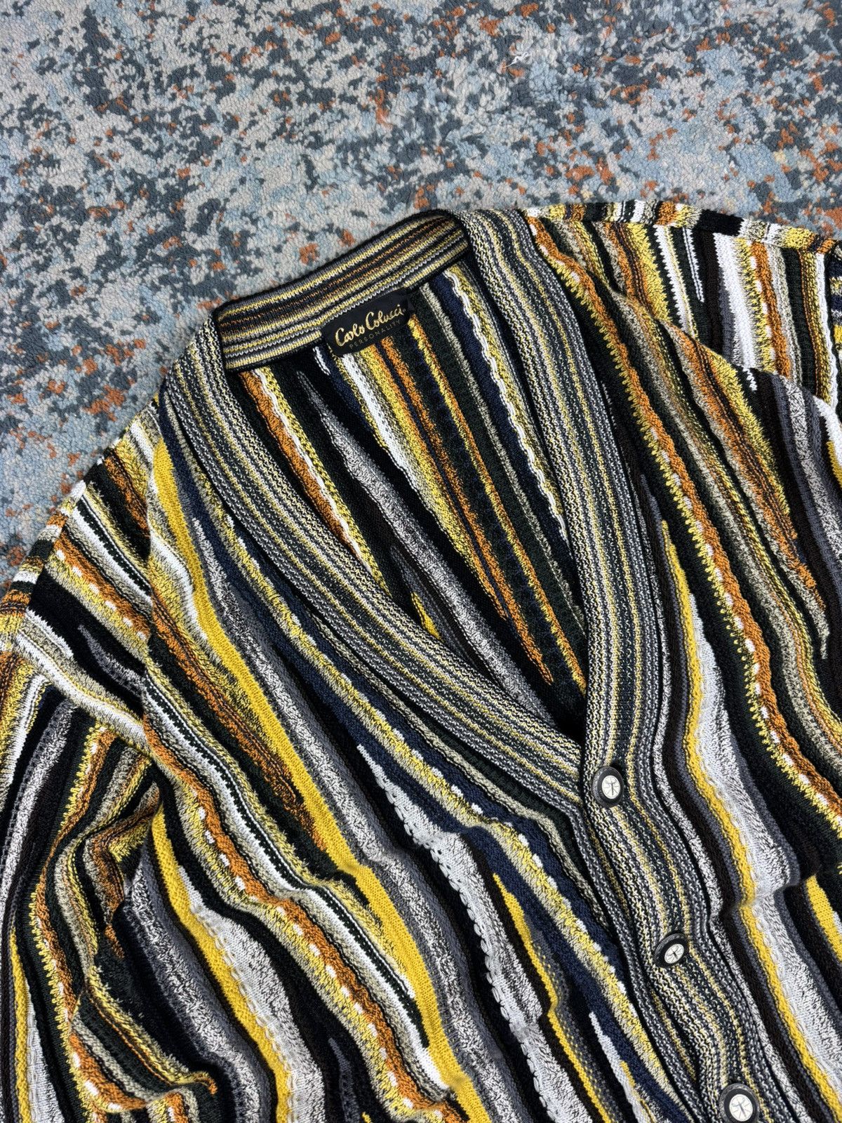 Carlo Colucci × Vintage Vintage 90s Carlo Colucci crazy cardigan coogi style Size US L / EU 52-54 / 3 - 7 Thumbnail