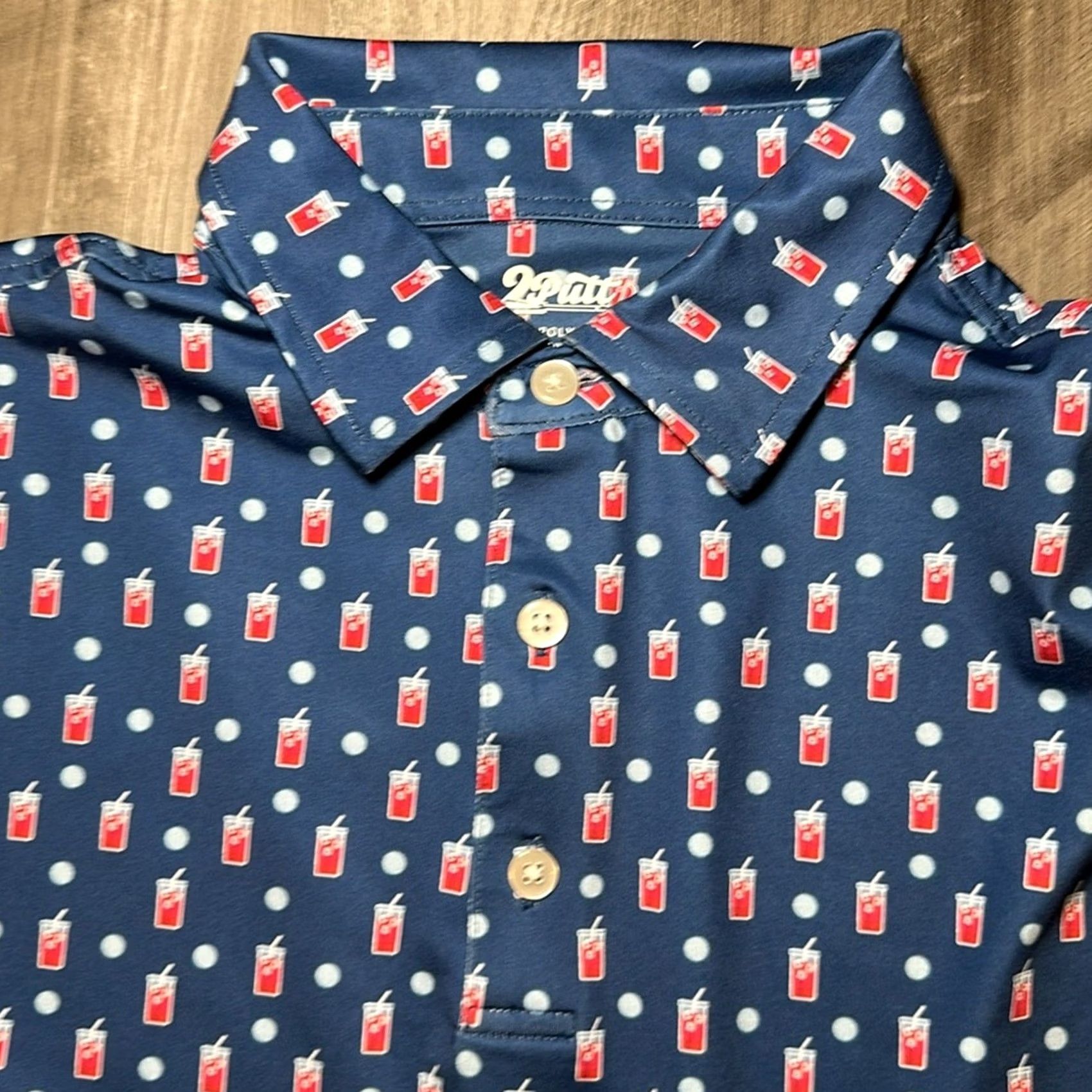 Vintage 2 Putt Polo Shirt XL Men Navy Blue 2 Putt Stretch Gold Polo XS? Size US XL / EU 56 / 4 - 6 Thumbnail