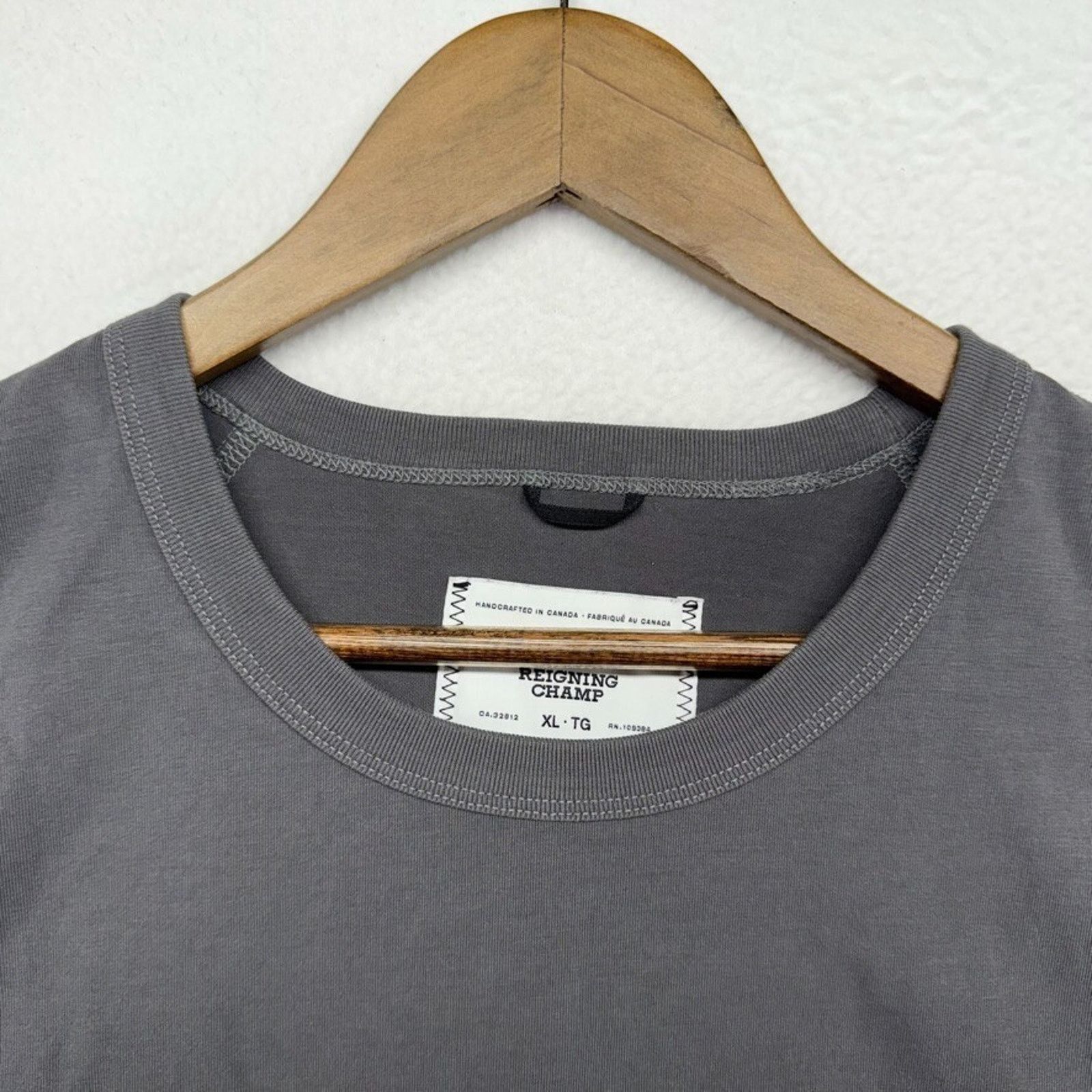 Reigning Champ Reining Champ Shirt Men's XL Gray Blank Solid Crewneck Size US XL / EU 56 / 4 - 8 Thumbnail
