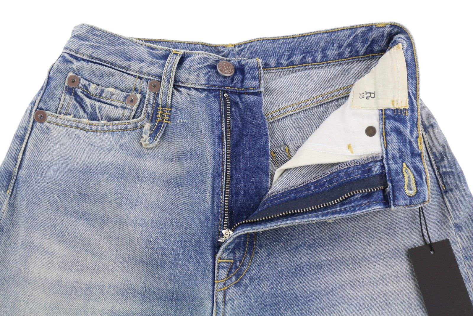 R13 CHARLOTTE 26 Merrin Blue Faded Flared High PF25 86831 Size 26" / US 2 / IT 38 - 5 Thumbnail