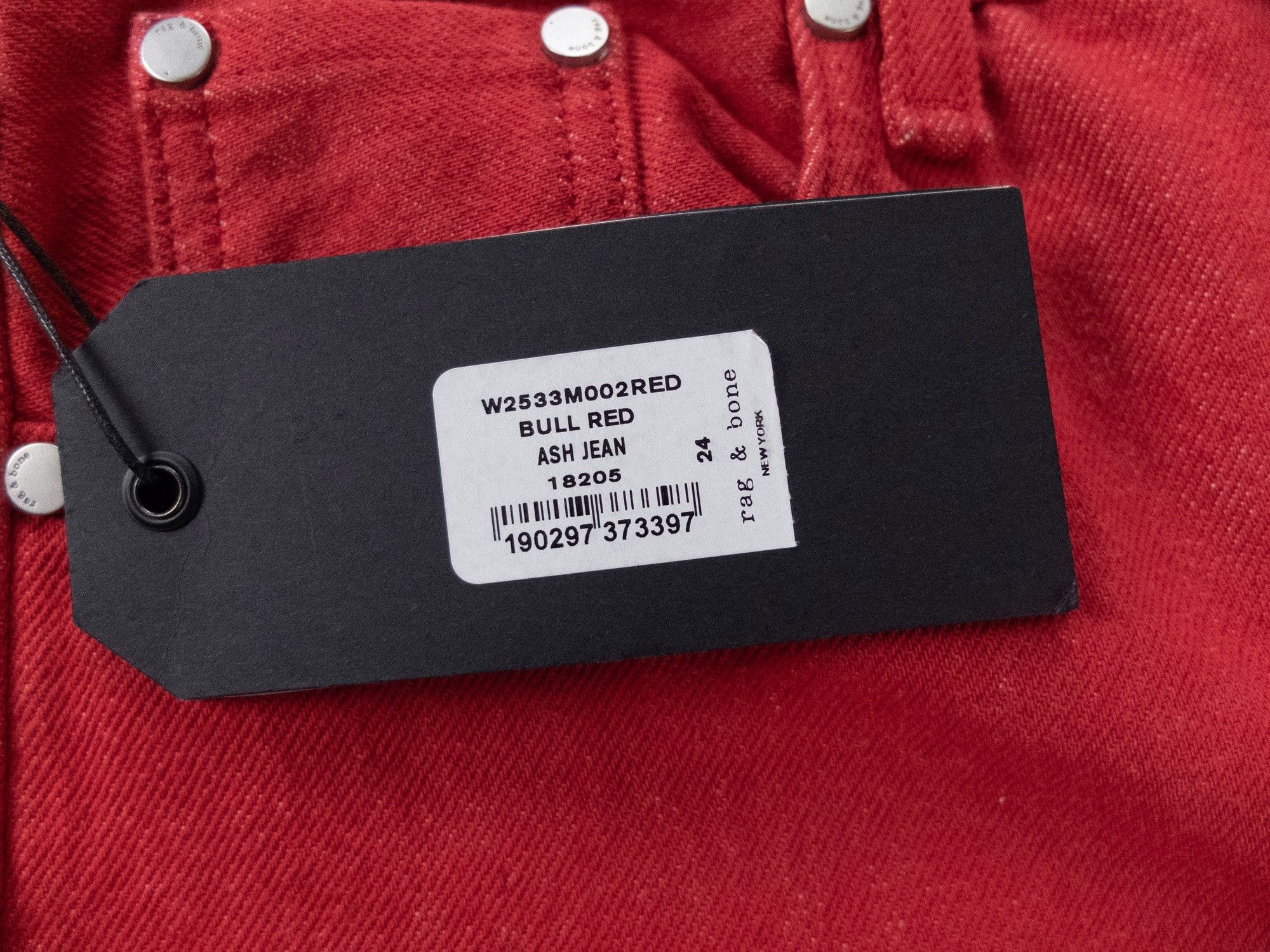 Rag & Bone RAG & BONE Ash slim fit high rise crop leg bull red jeans 24 Size 24" / US 00 / IT 34 - 5 Thumbnail