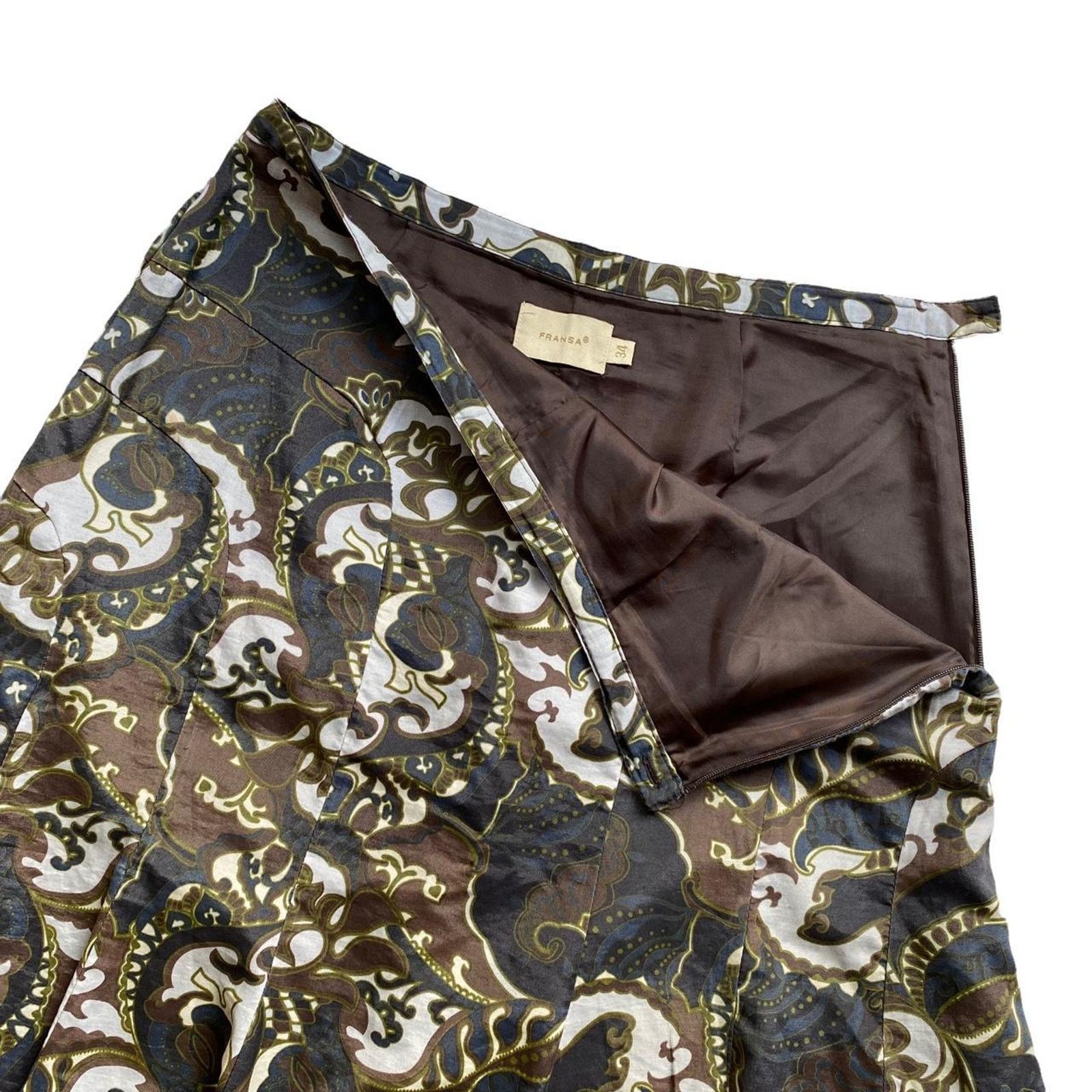 Other × Vintage Fransa Y2K Vintage Baroque Print Mid Rise Flippy Midi Skirt Size 26" / US 2 / IT 38 - 2 Thumbnail