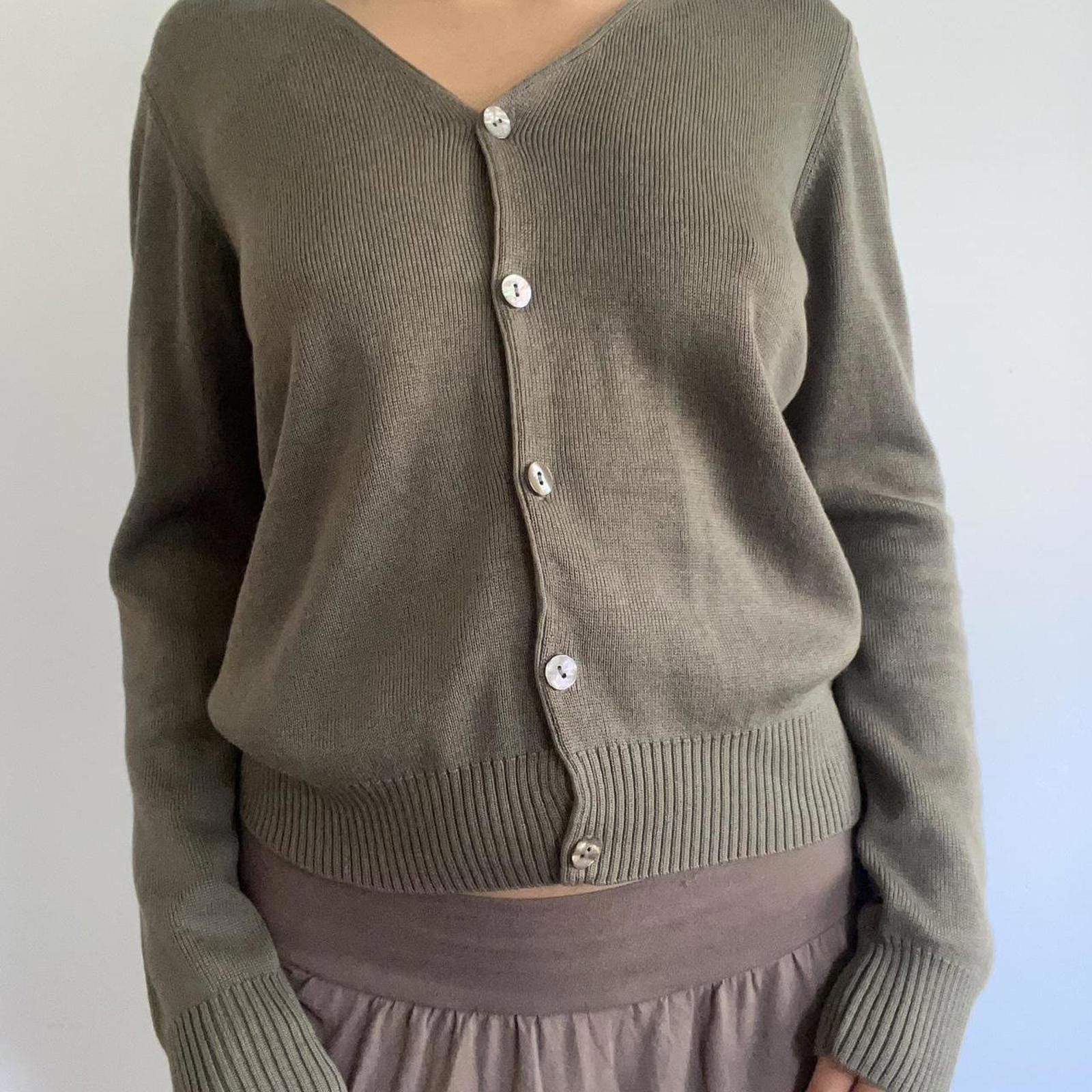 Tommy Bahama Green cotton and silk cardigan with mother of pearl buttons Size ONE SIZE - 6 Thumbnail